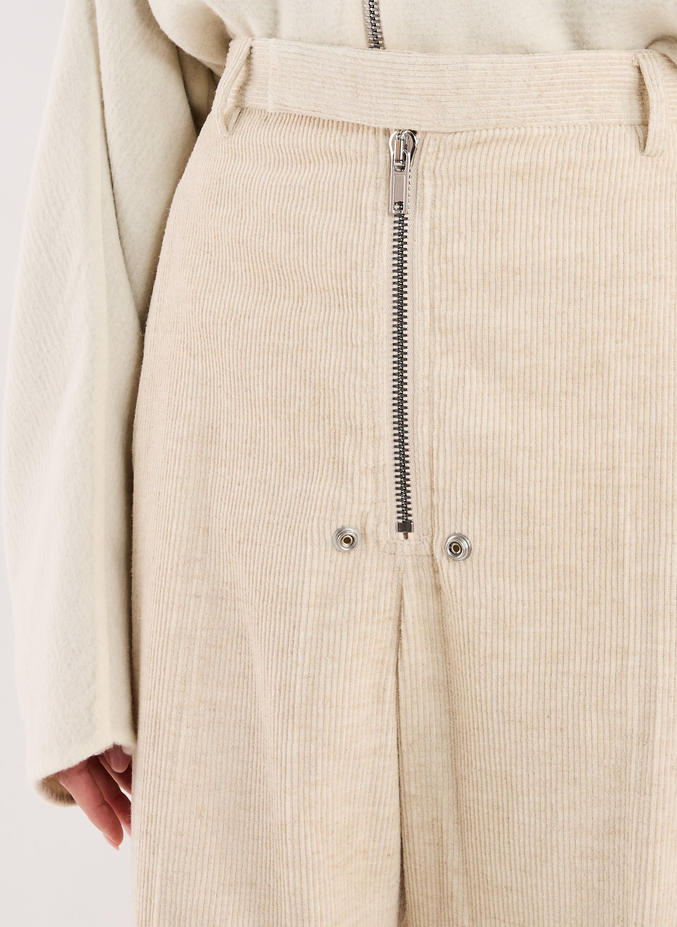 Ribbed cotton and linen trousers RICK OWENS Beige