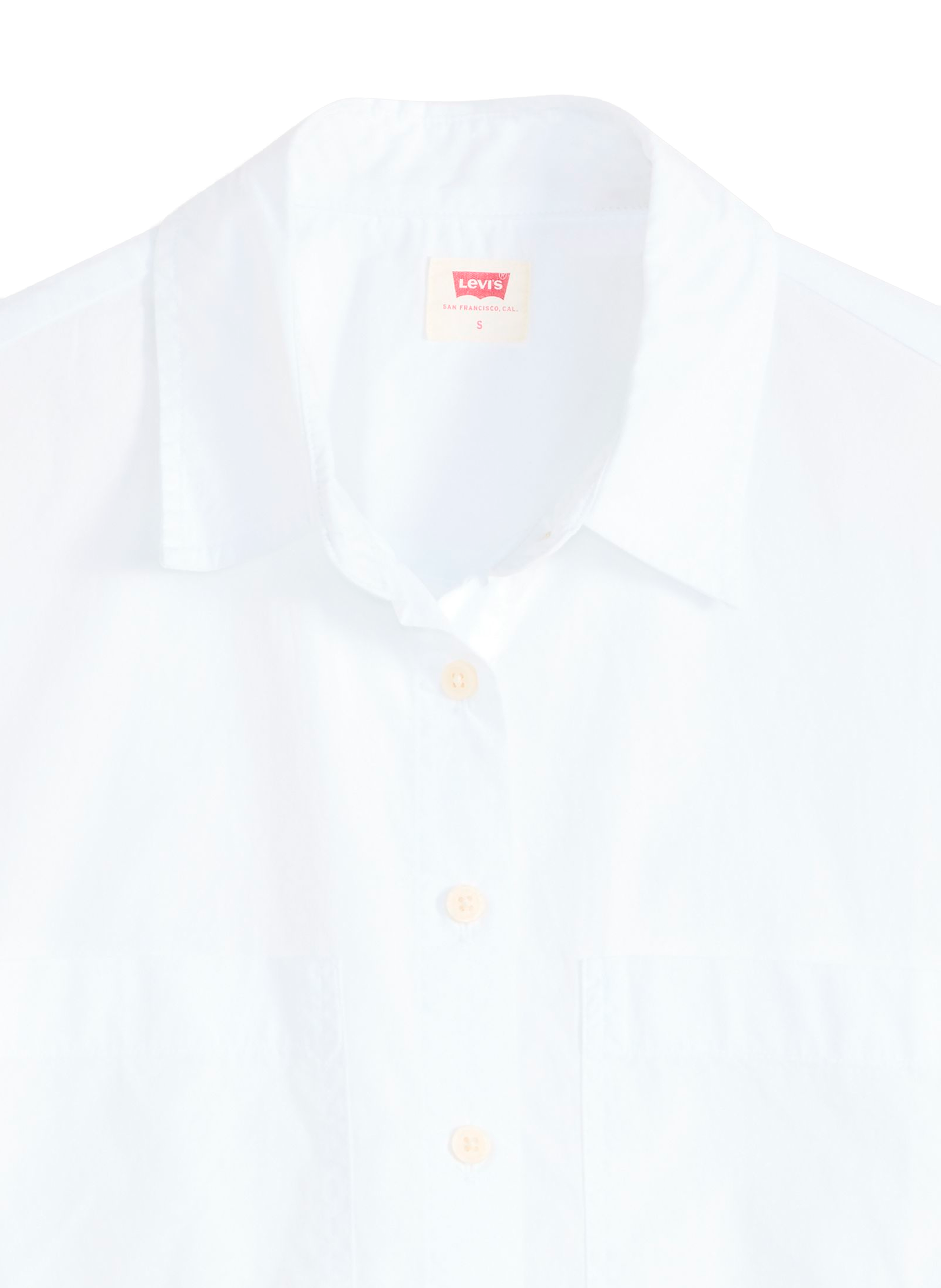 Chemise manches courtes col classique en coton LEVI'S Blanc