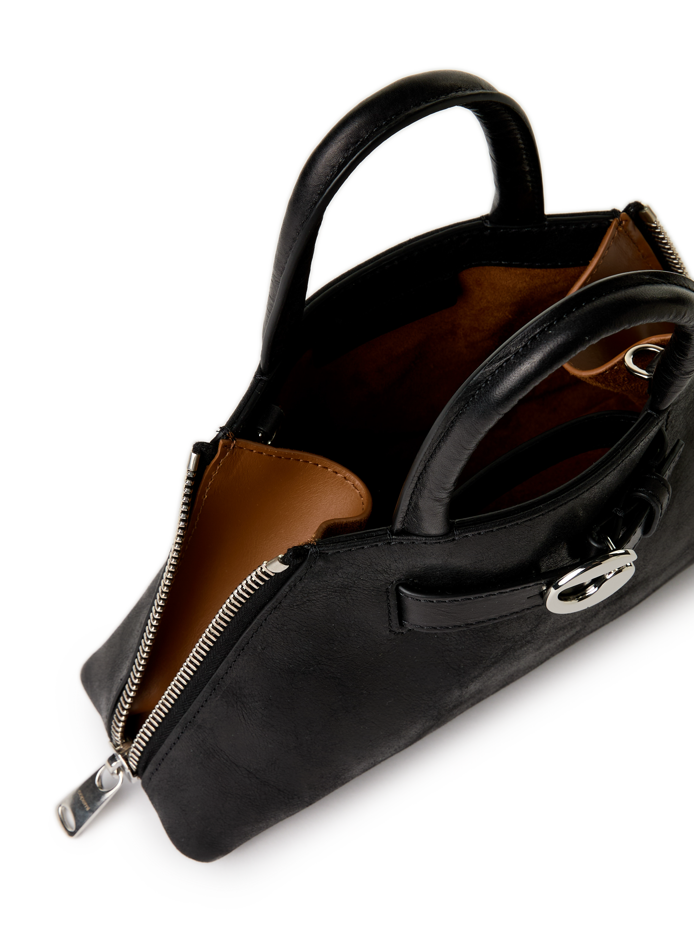 Data leather shoulder bag COPERNI Black