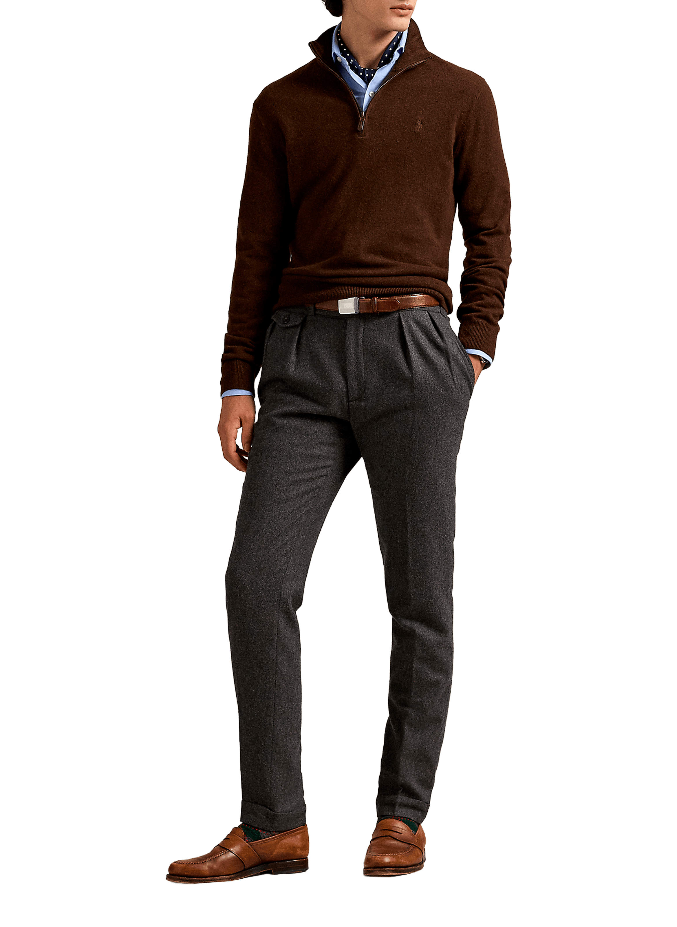 Wool zip-neck jumper POLO RALPH LAUREN Beige