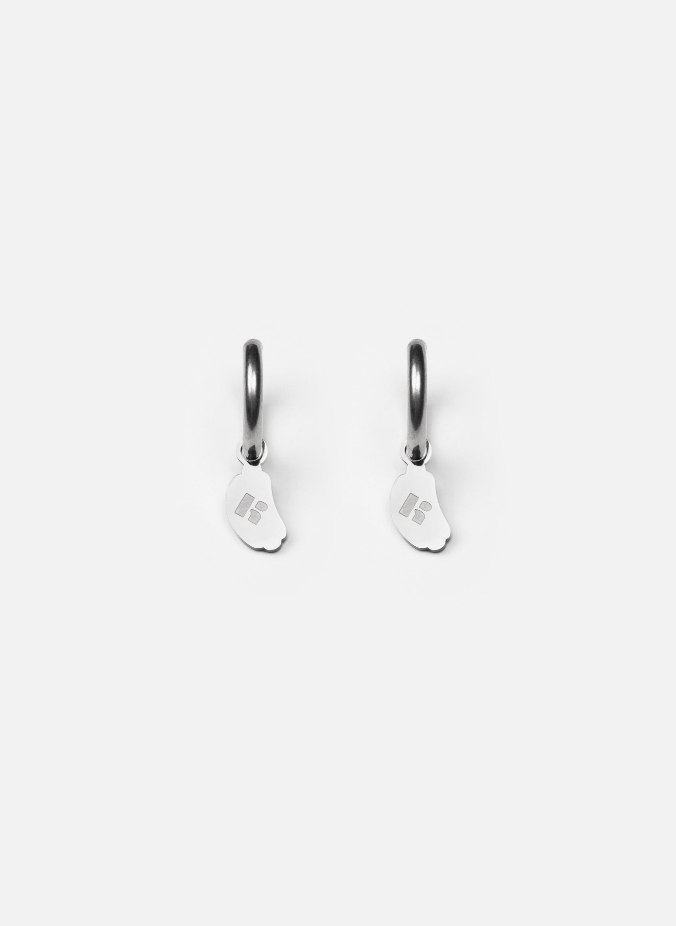 Boucles d'oreilles en acier inoxydable KURAGE GINZA Argent