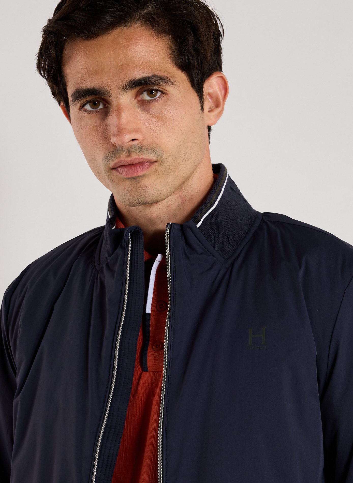 Straight stand-up collar jacket HACKETT Blue