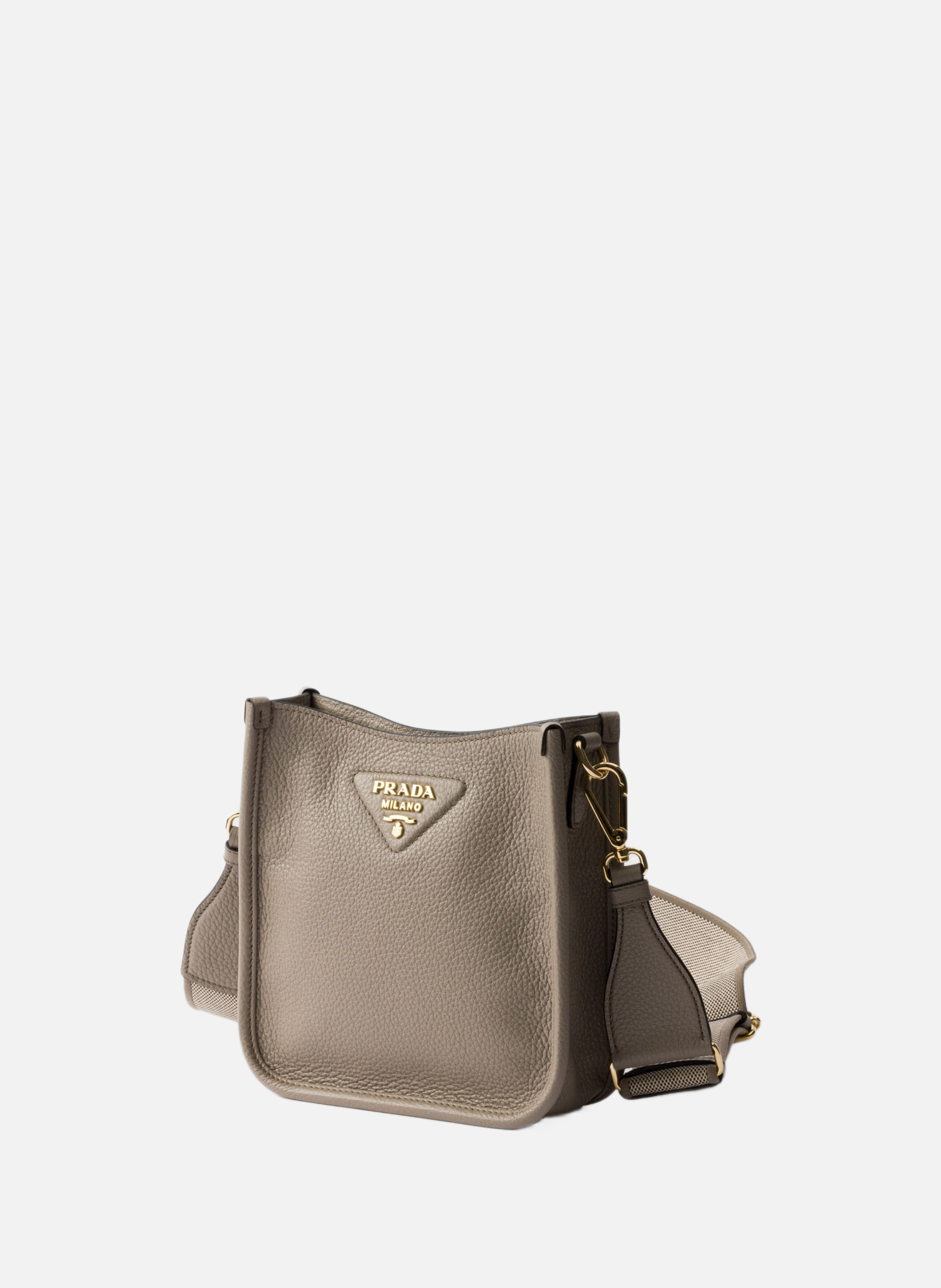 Mini sac porté épaule en cuir PRADA Gris