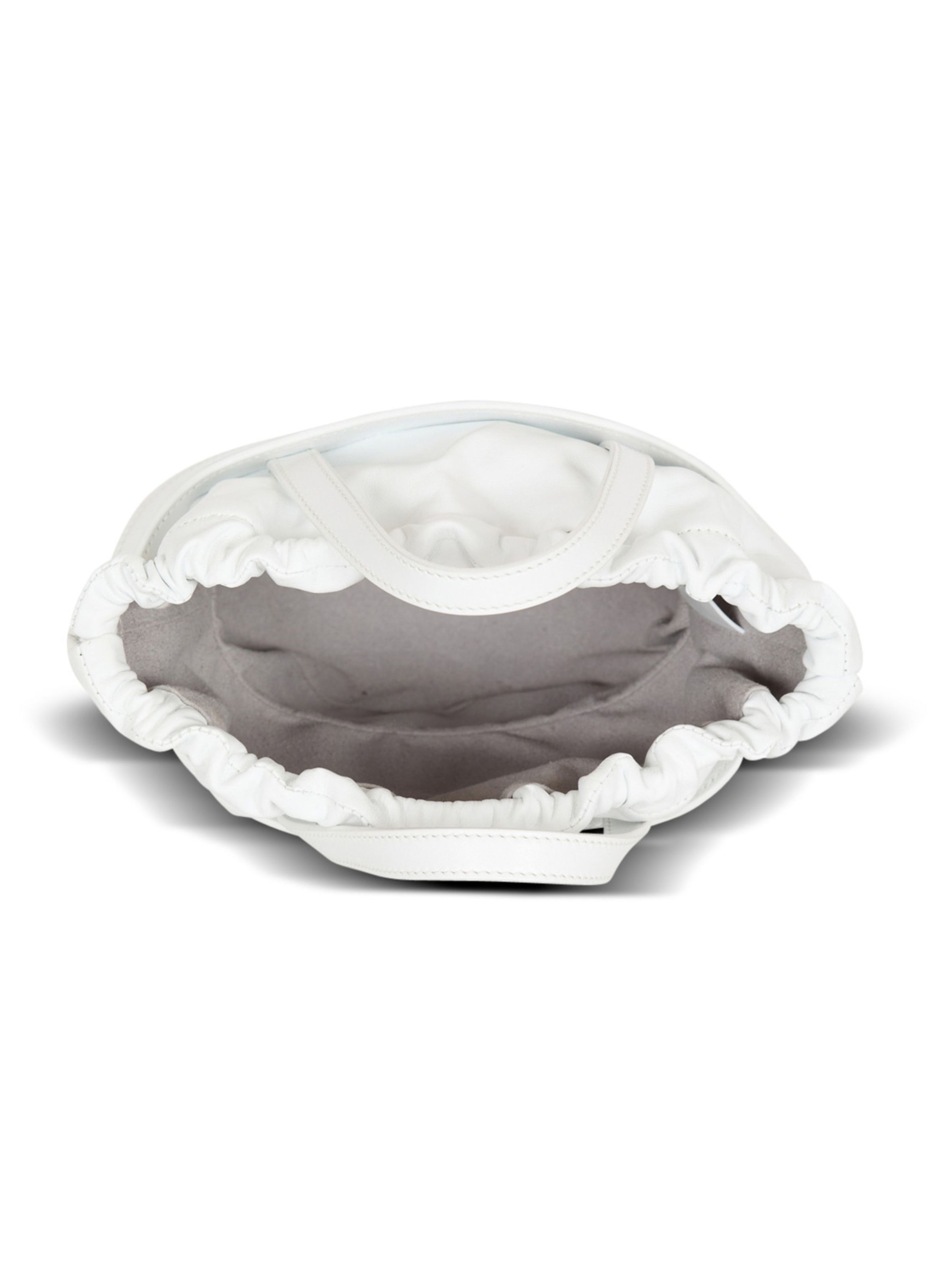 Sac shuffle mini en cuir de veau BALMAIN Blanc