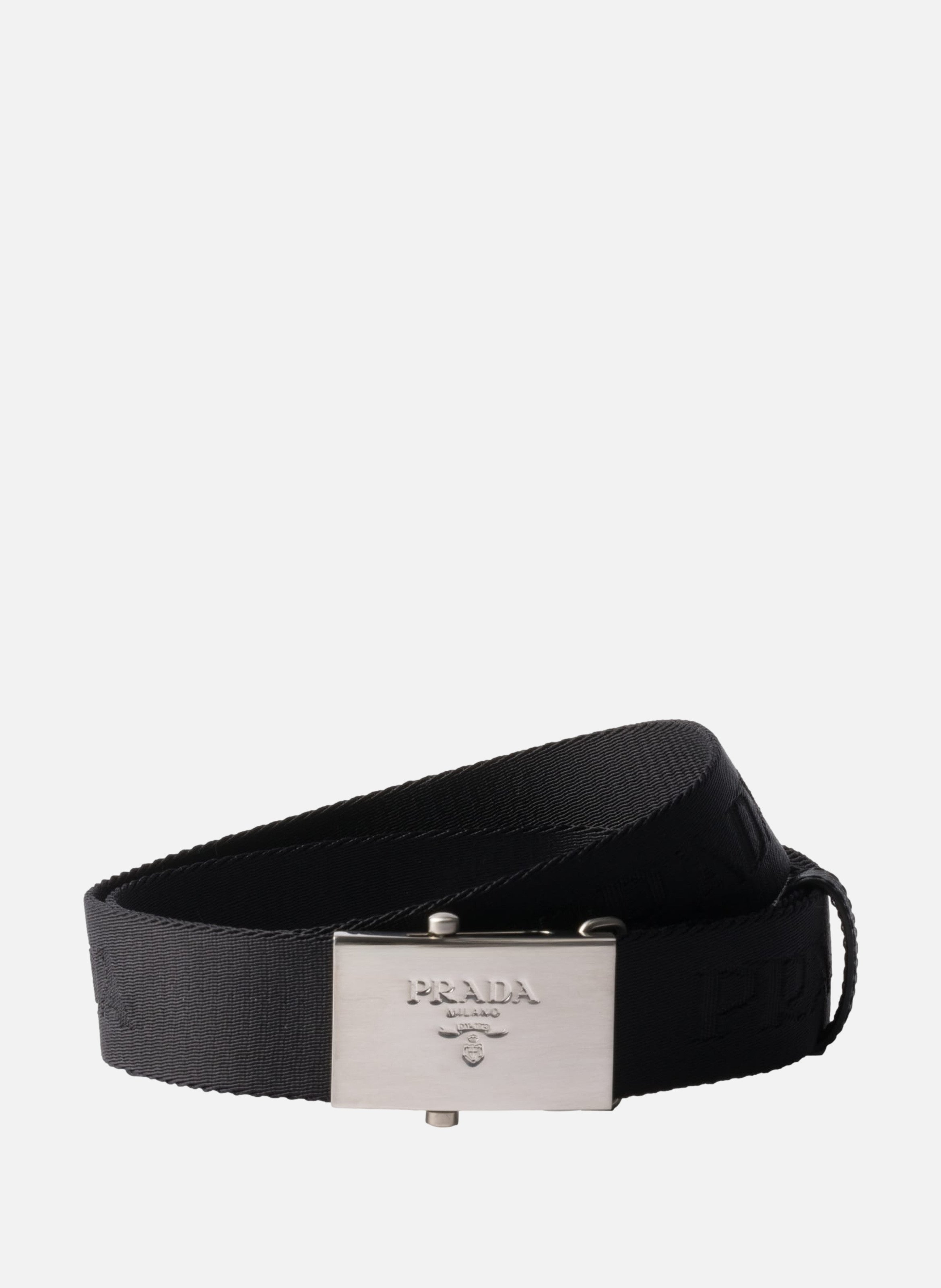 PRADA Ceinture en ruban de coton Noir