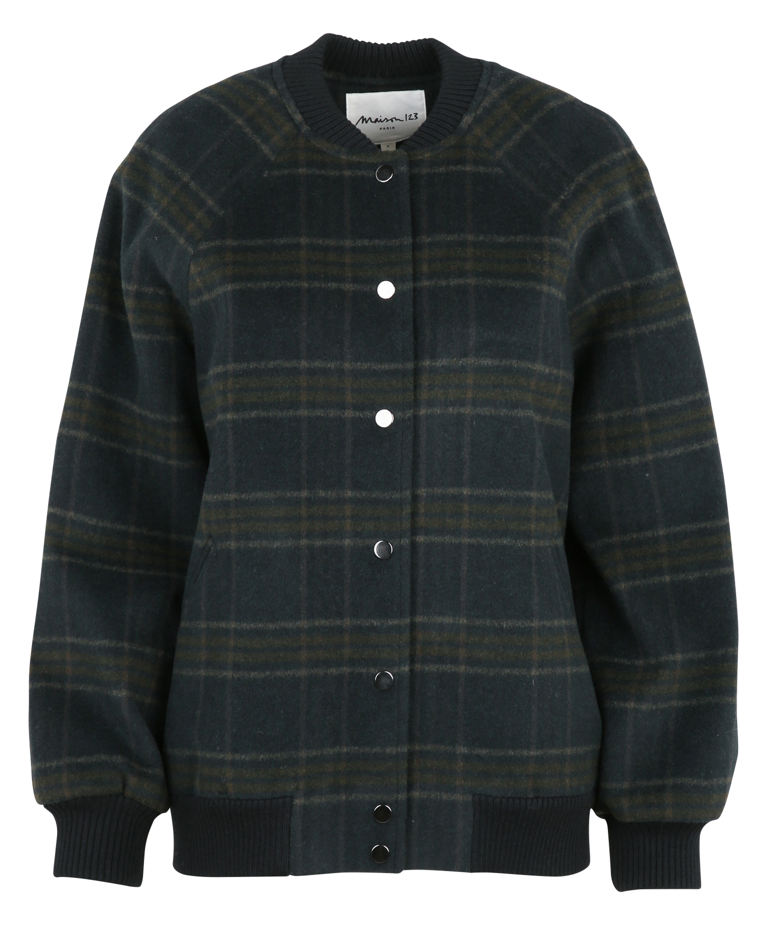 Blouson droit en laine mélangée kim MAISON 123 Bleu