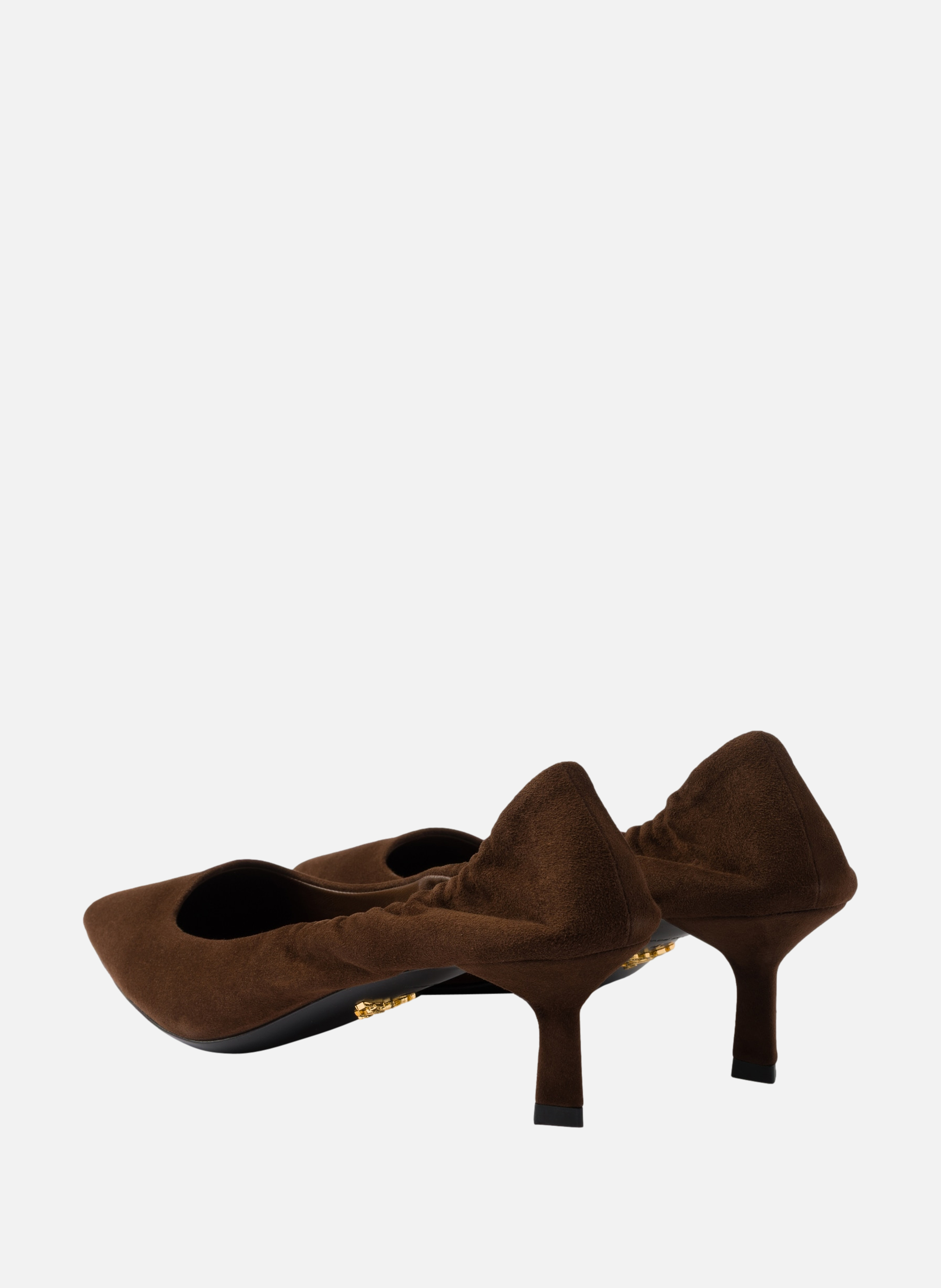 Escarpins en veau velours PRADA Marron