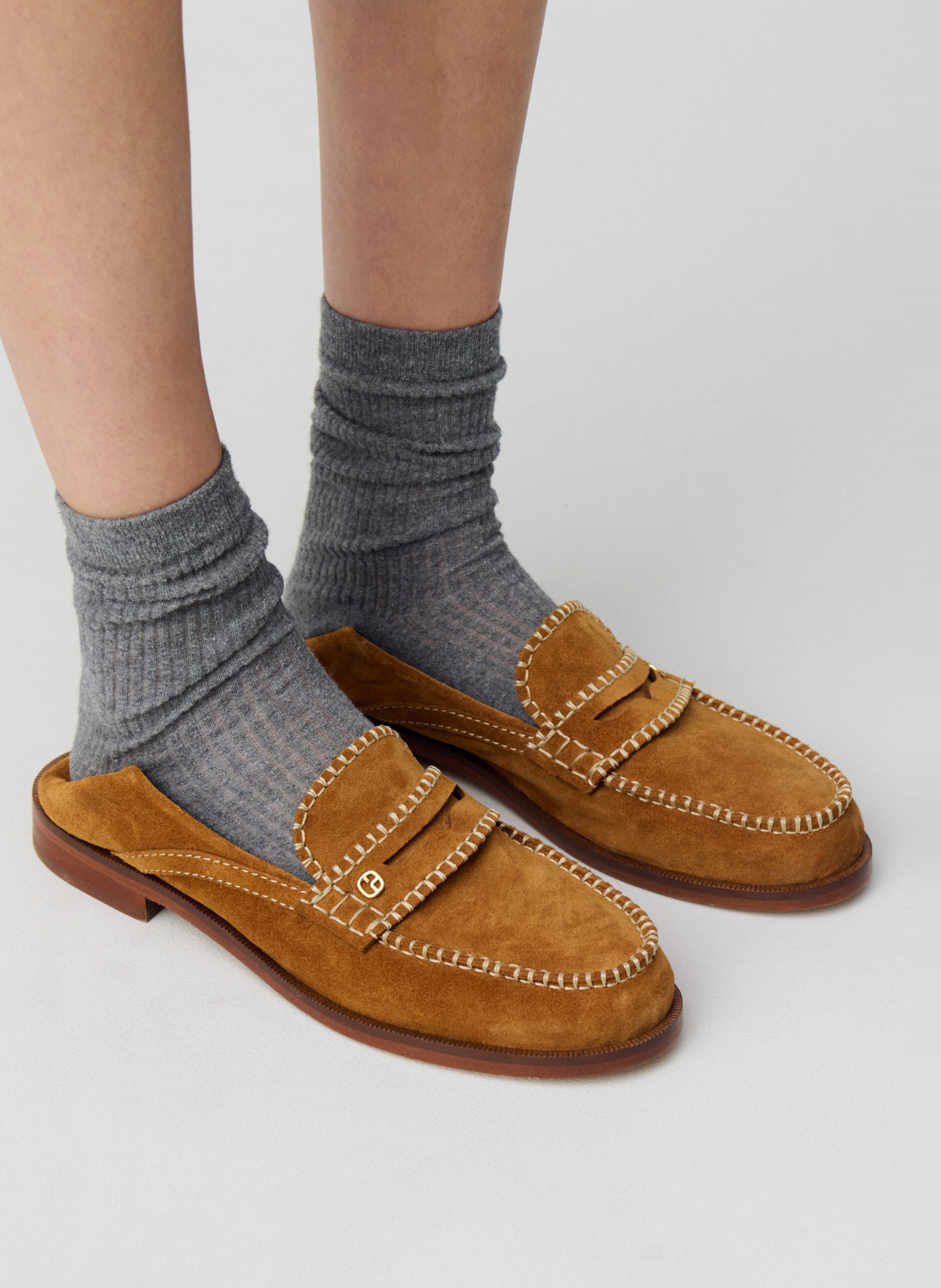 Mocassins en cuir CLAUDIE PIERLOT Beige