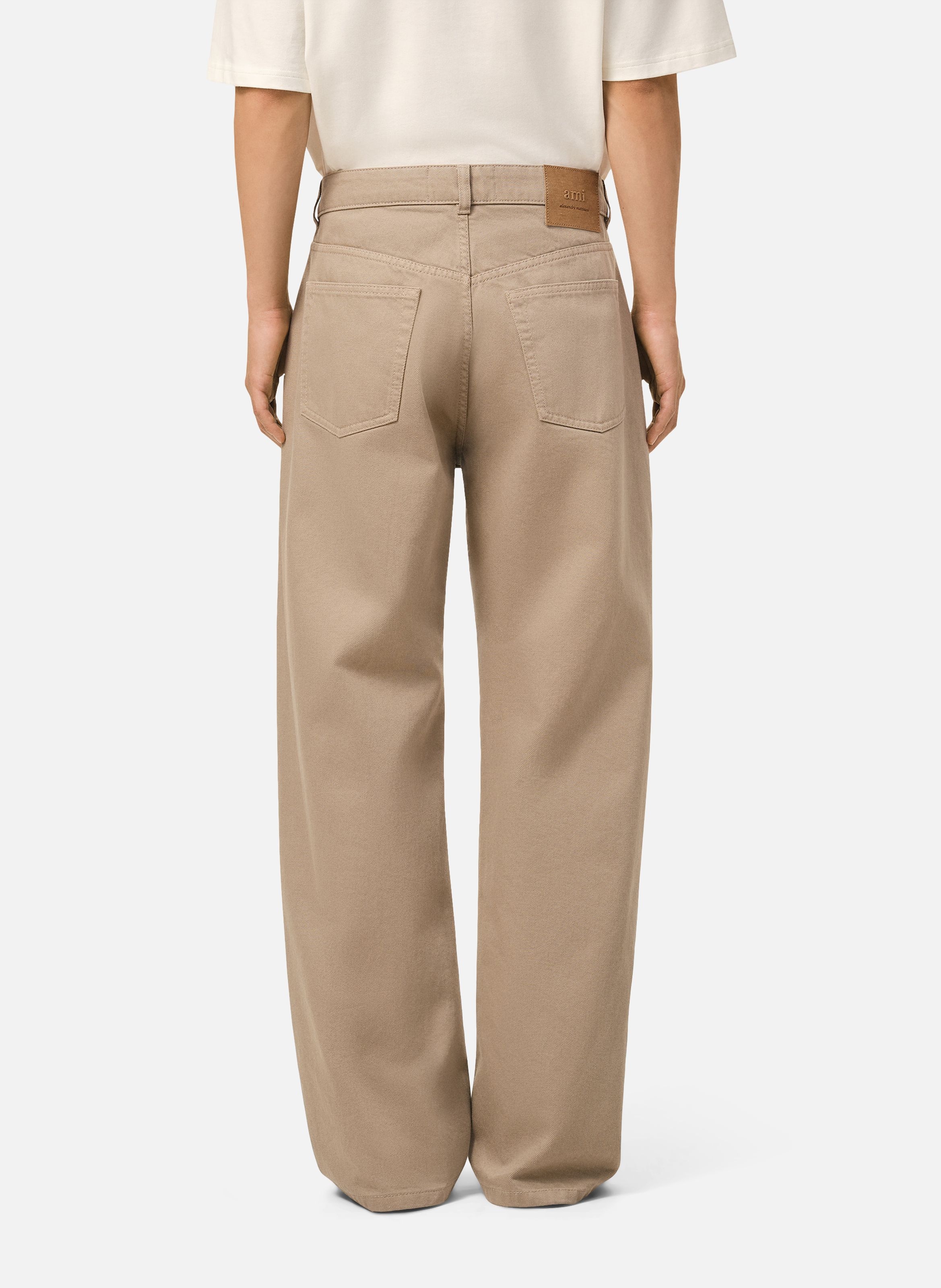 Jean coupe large en coton AMI PARIS Beige