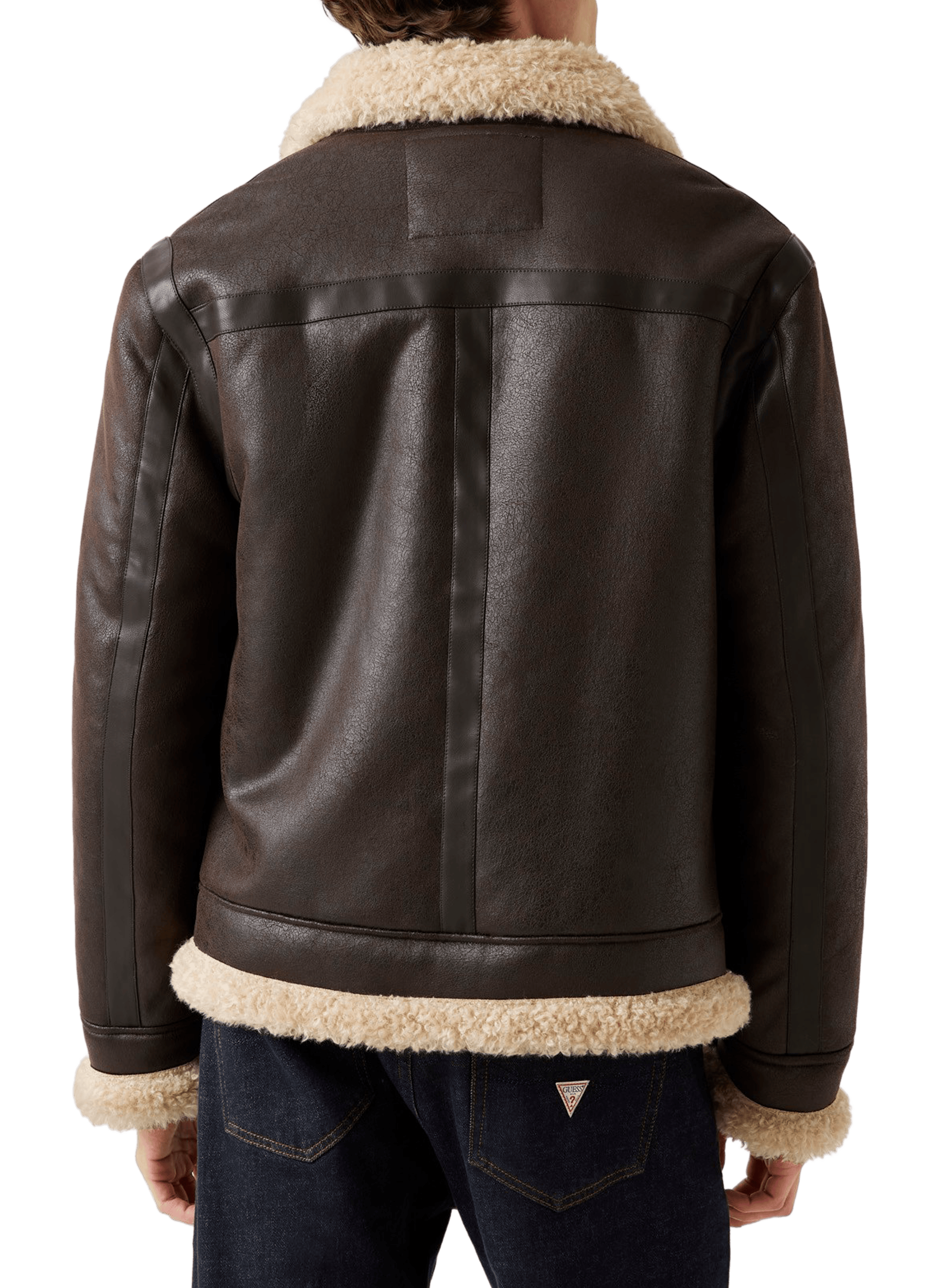 Jacket with textured edges GUESS Brown
