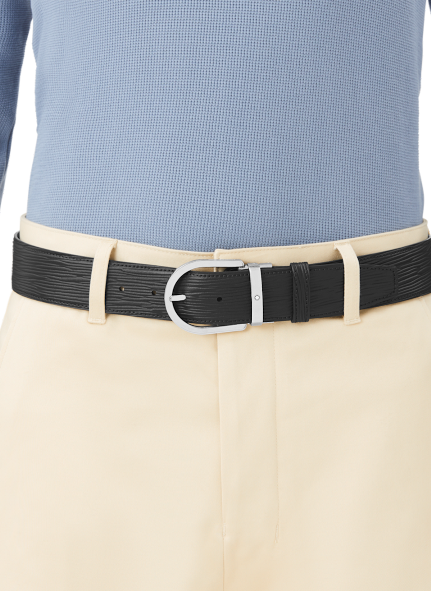 Textured leather belt MONTBLANC Black