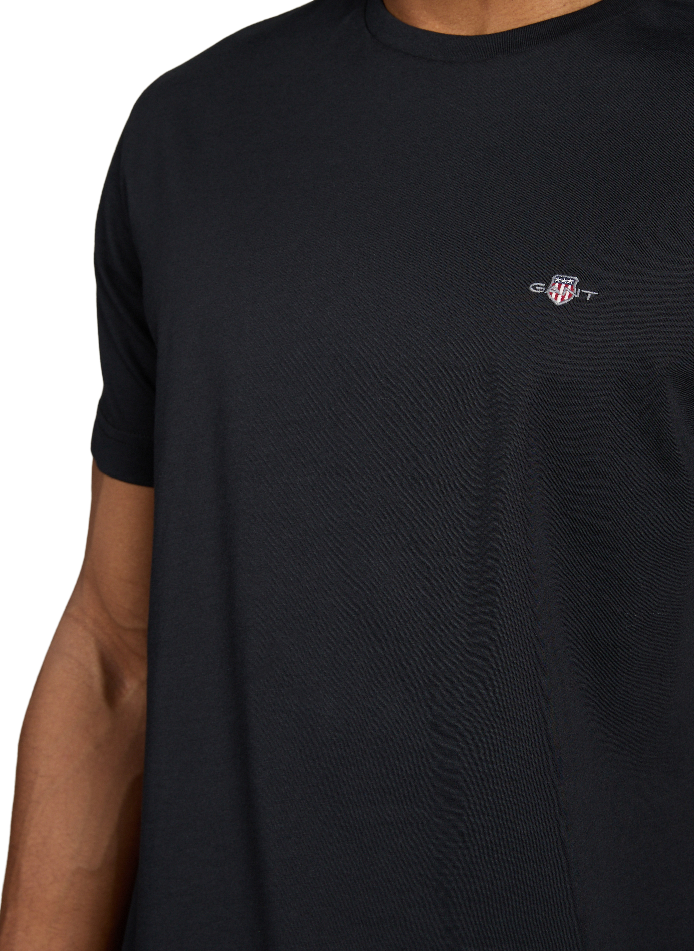 T-shirt uni en coton GANT Noir