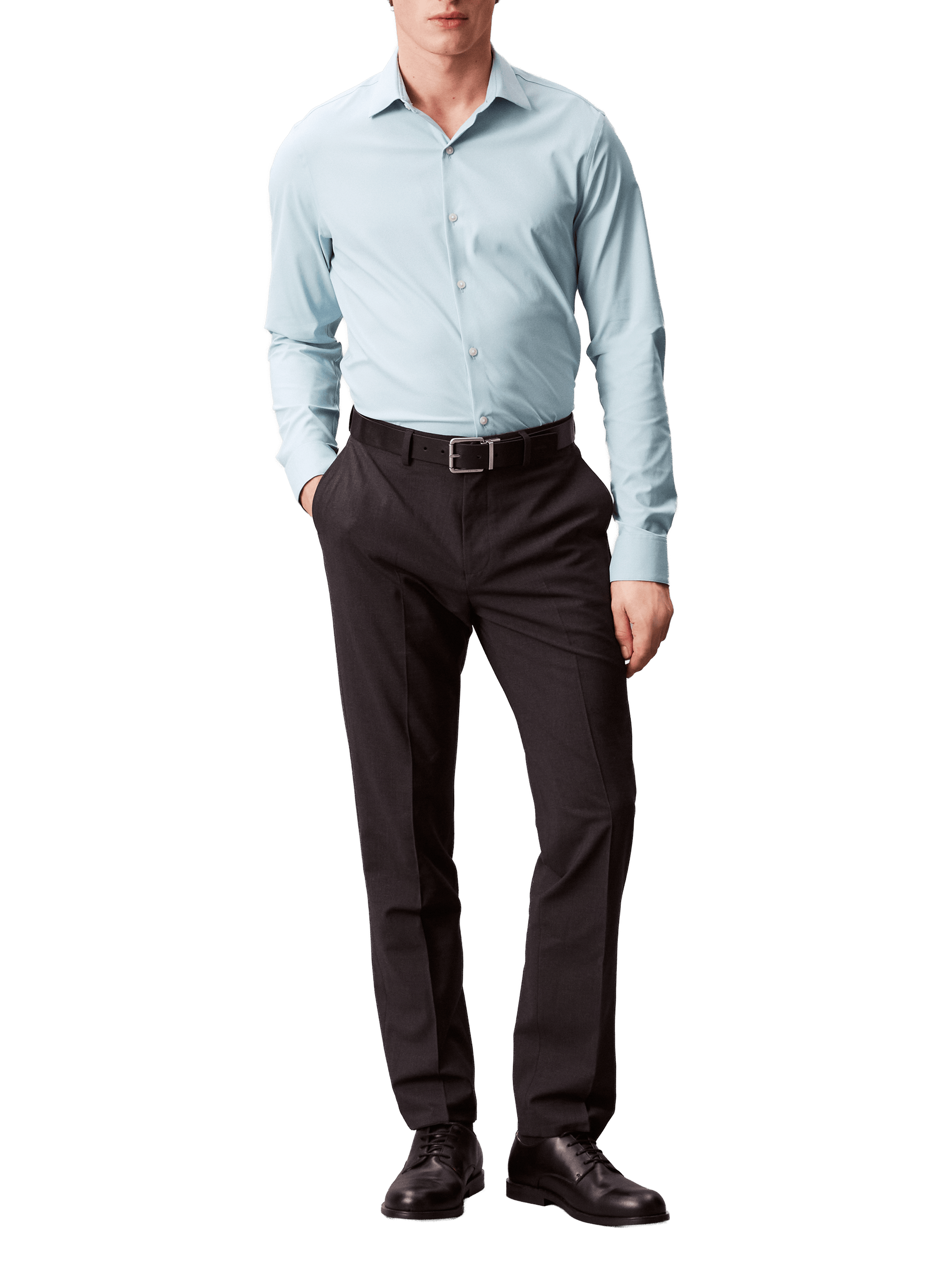 Chemise slim en coton CALVIN KLEIN Bleu