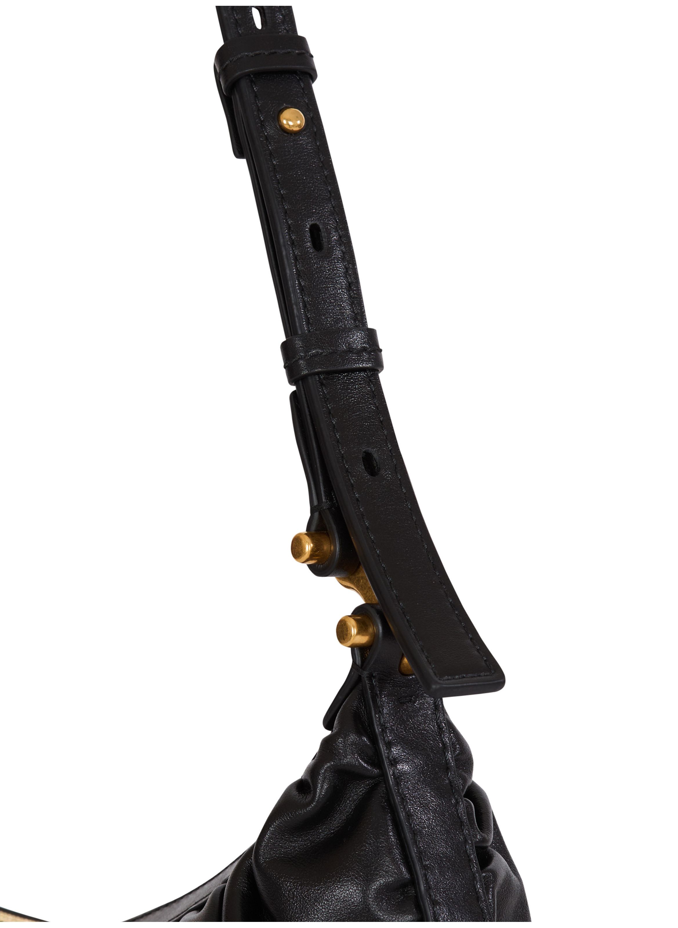 Sac ebene hobo en cuir de veau BALMAIN Noir
