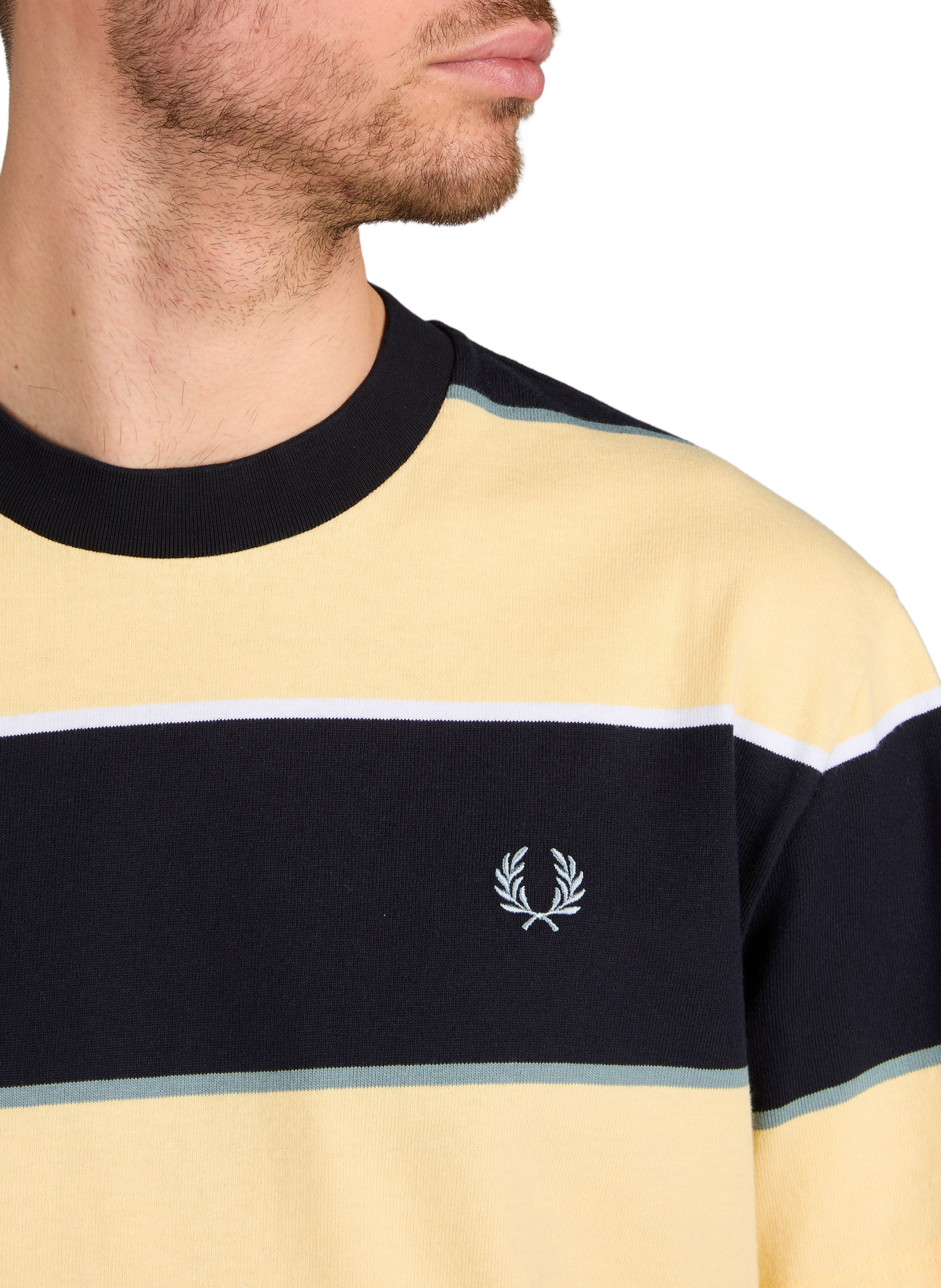 Striped cotton T-shirt FRED PERRY Yellow