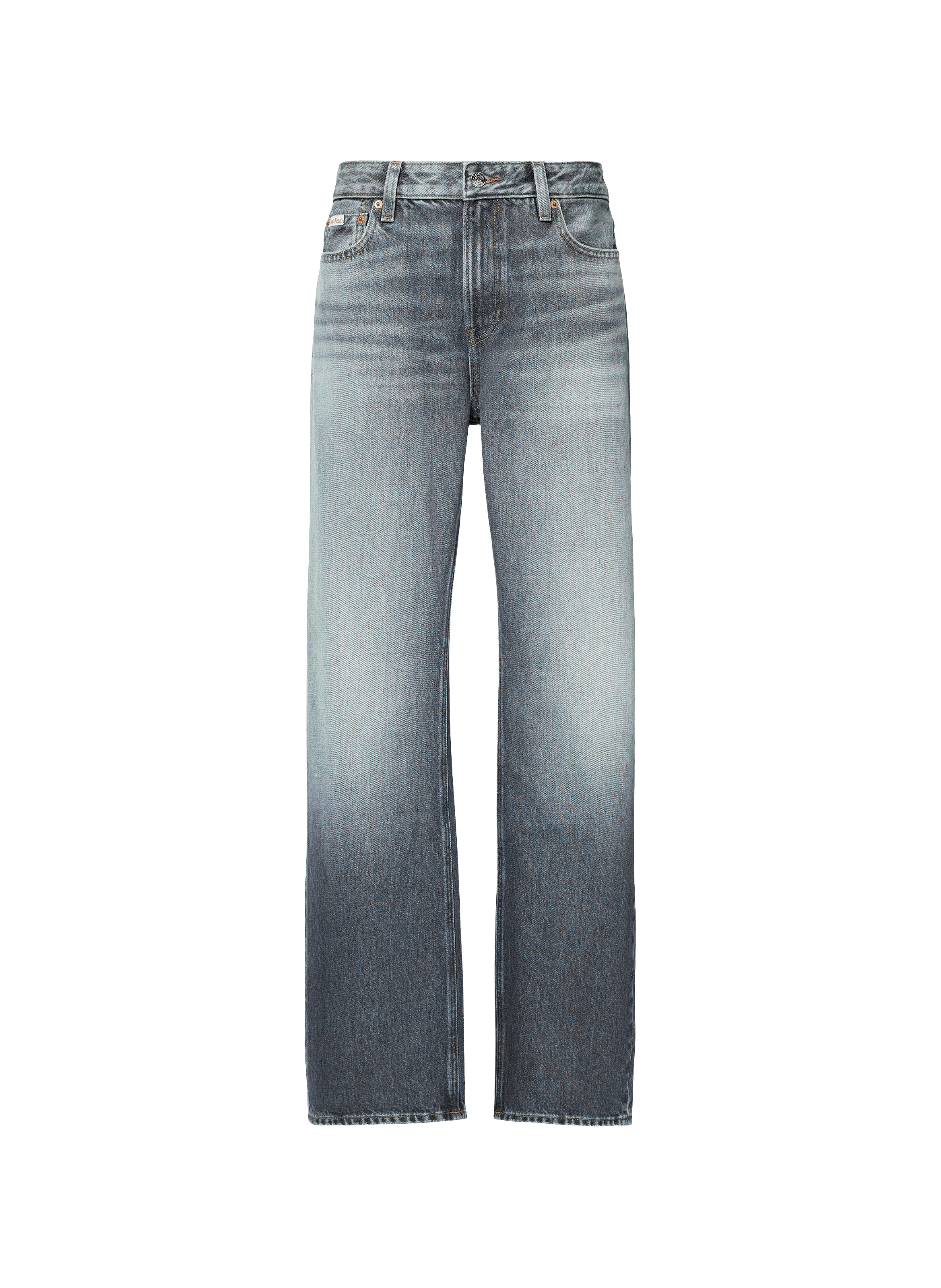 Jean ample délavé en coton CALVIN KLEIN Bleu