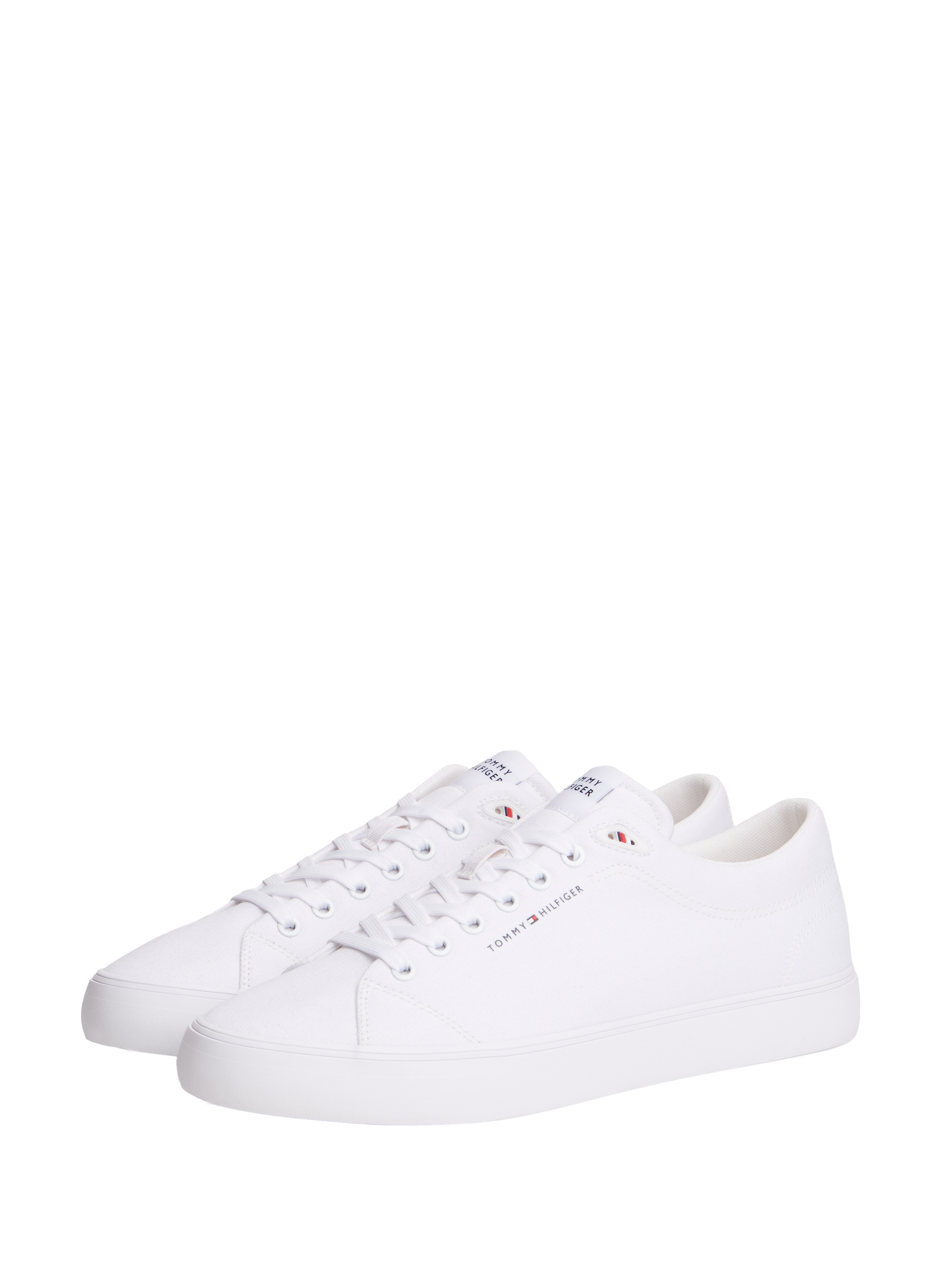 Low-top canvas sneakers with recycled logo TOMMY HILFIGER White