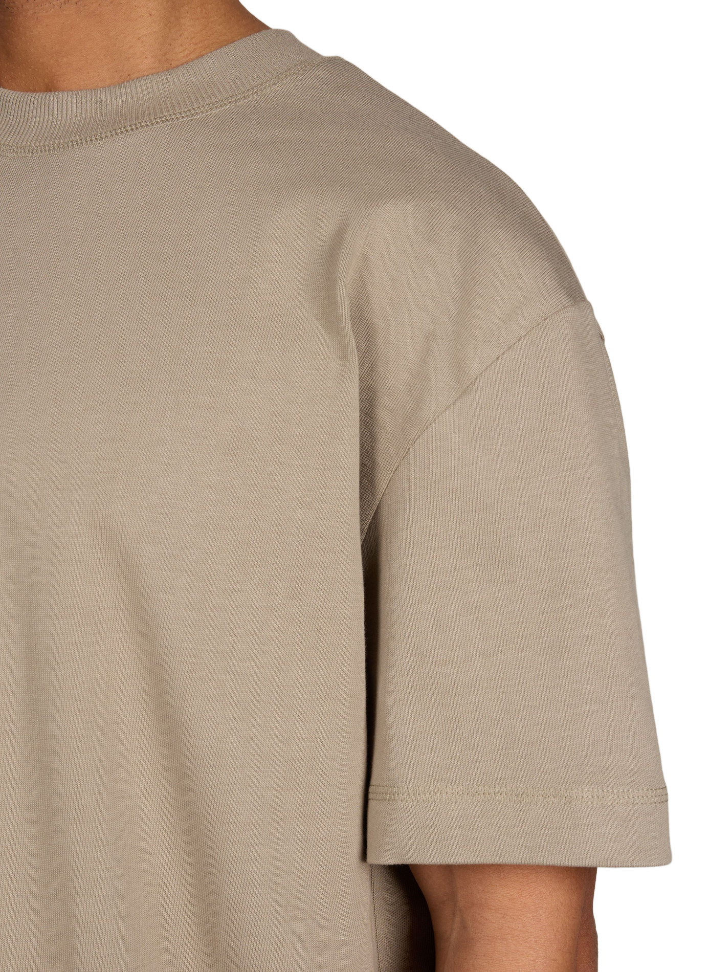 Round neck cotton T-shirt LES DEUX Beige