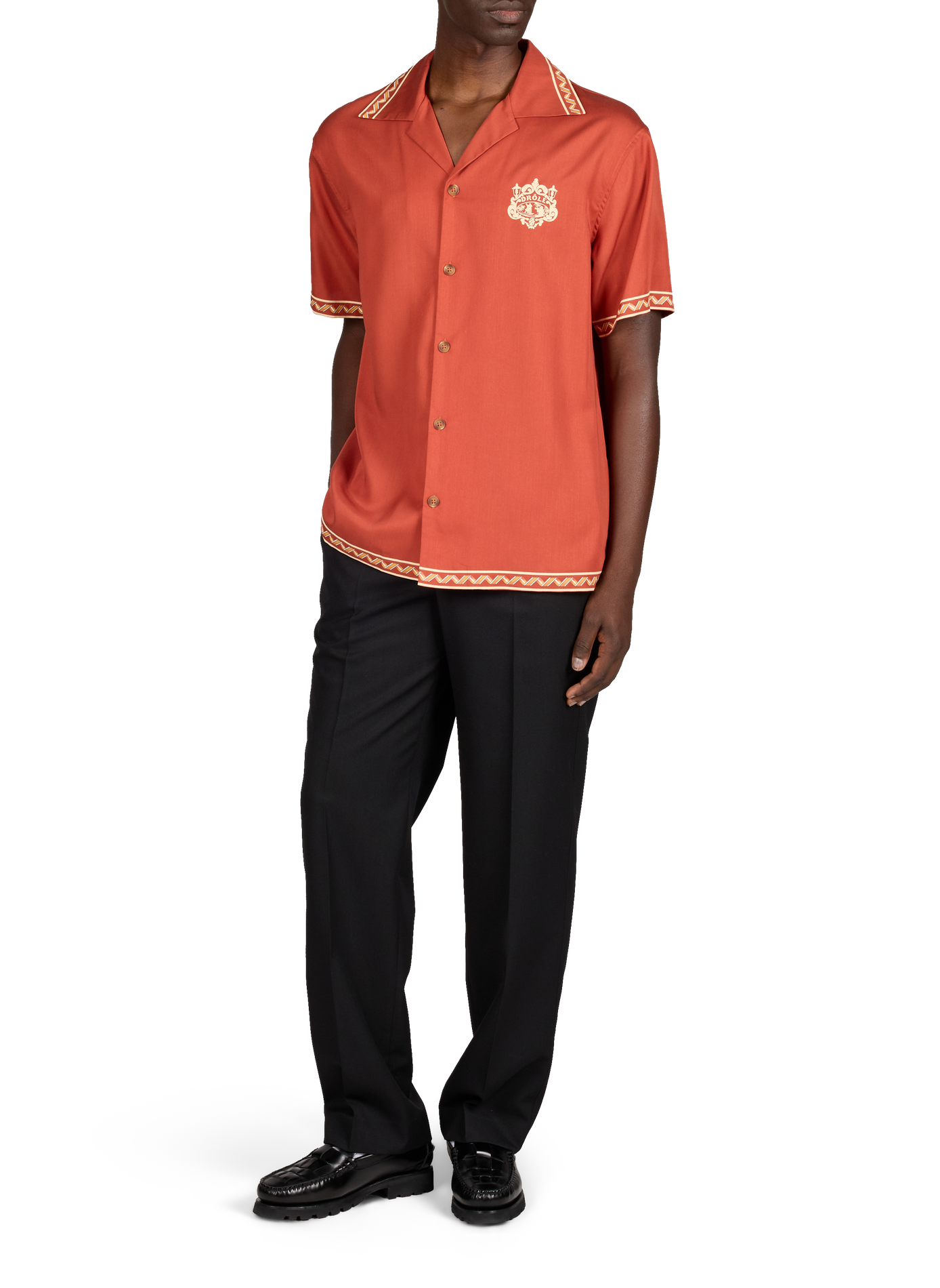 Chemise à imprimé en lyocell DROLE DE MONSIEUR Marron