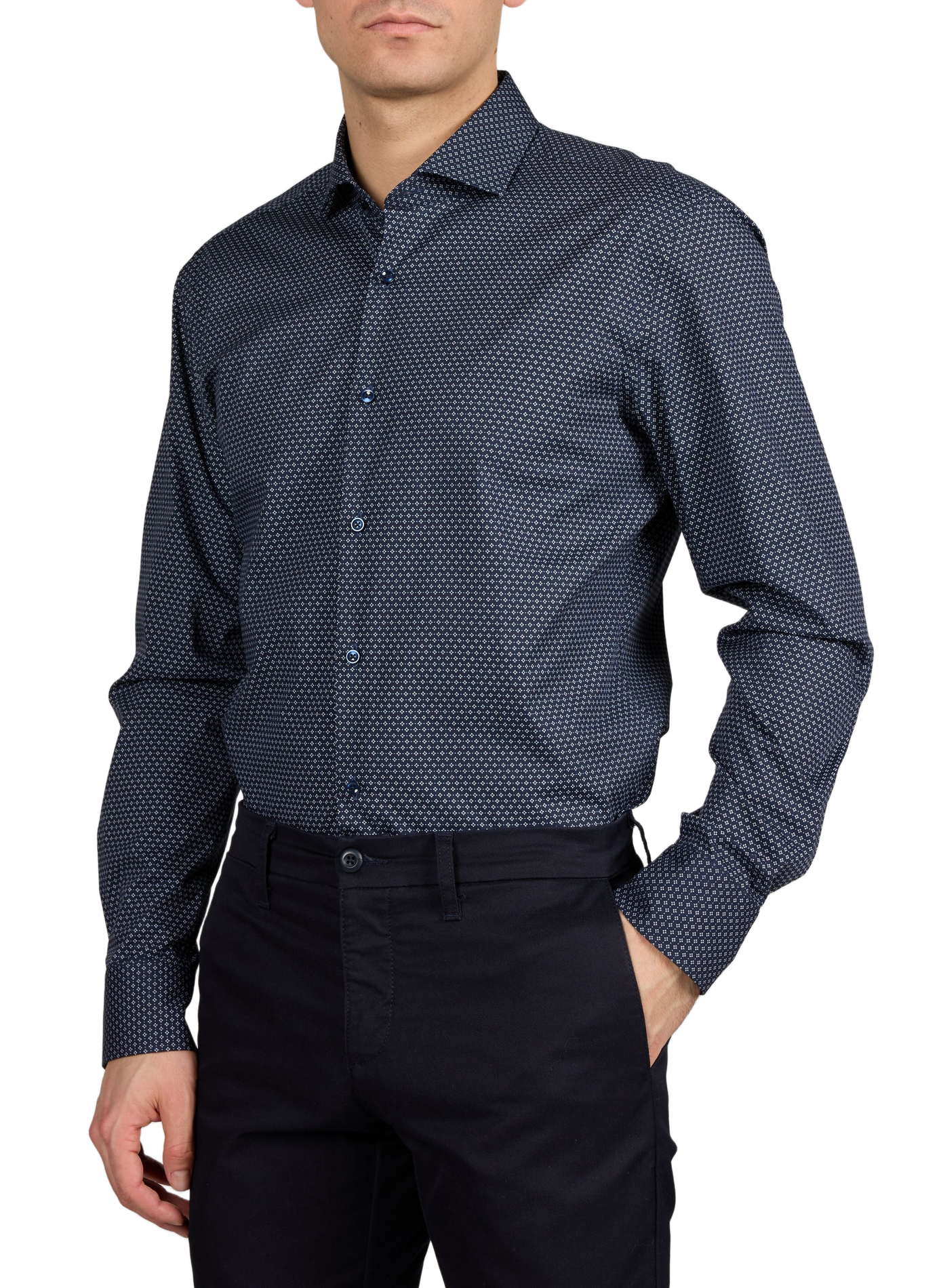 Chemise slim Hank à motif BOSS Black