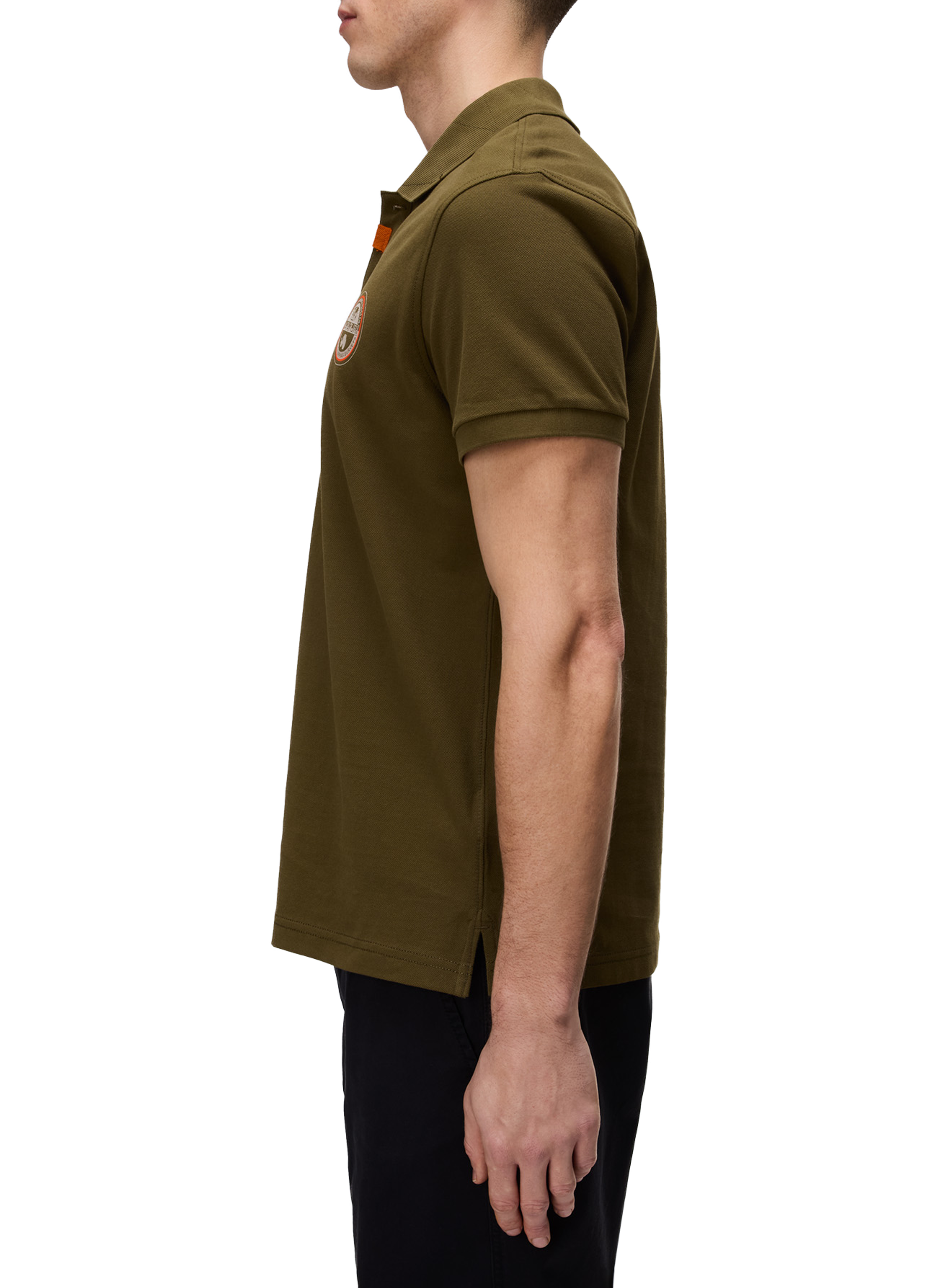 Polo droit à logo Clanis en coton NAPAPIJRI Kaki