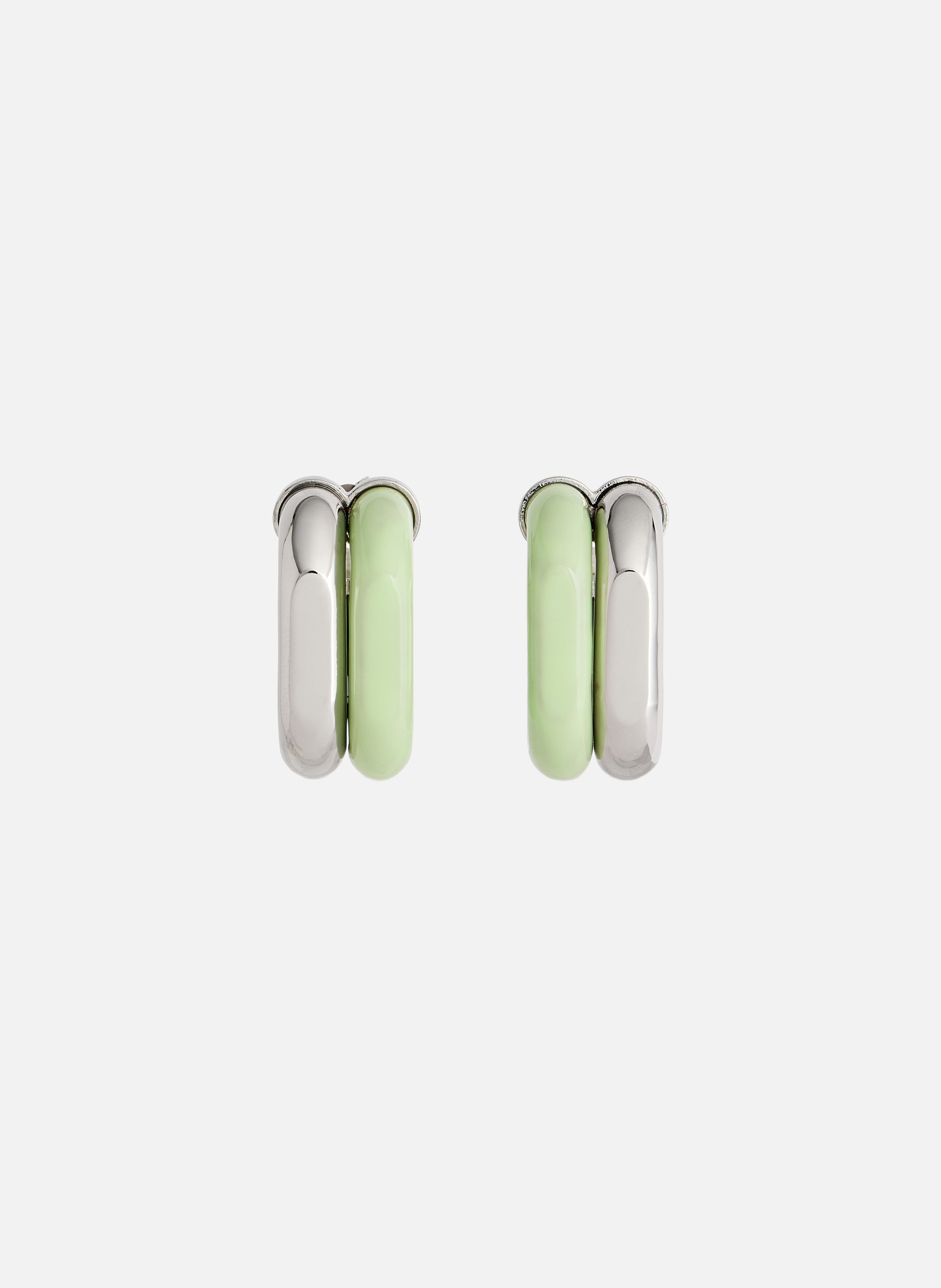 Boucles d’oreilles xl link bicolores RABANNE Vert