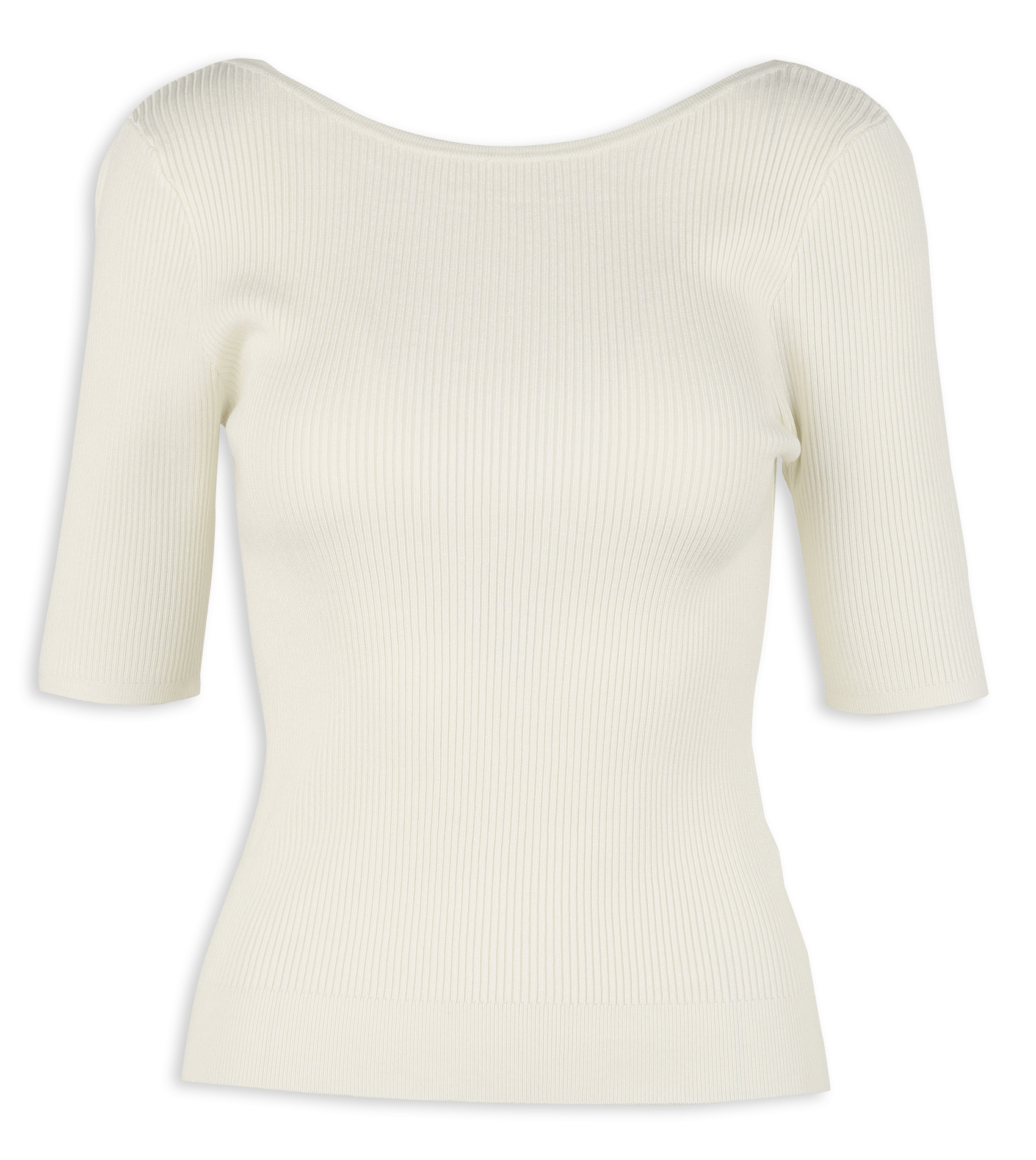 Top ajusté col bateau en maille peggy MAISON 123 Blanc