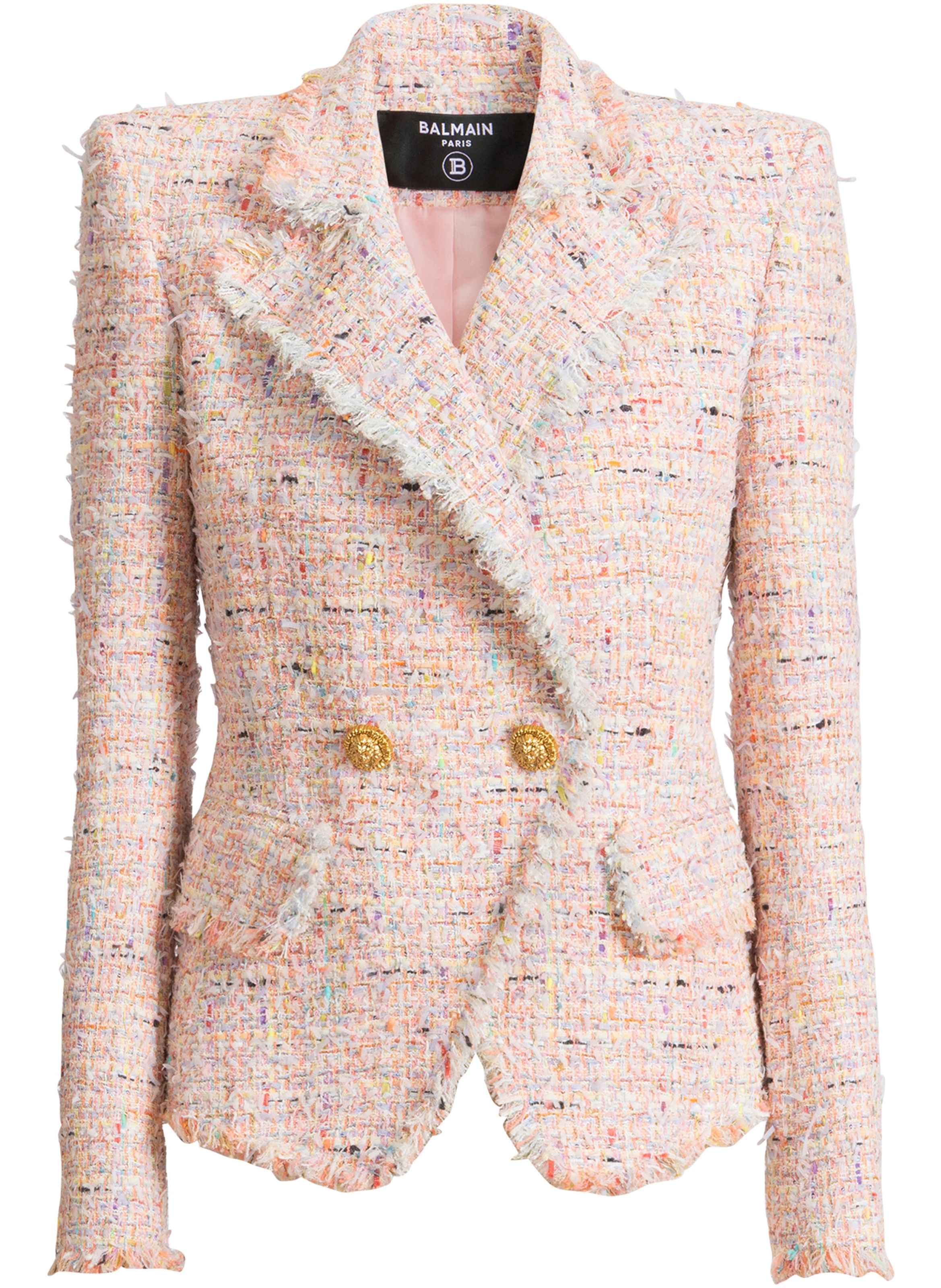 Veste 2 boutons en tweed BALMAIN Rose
