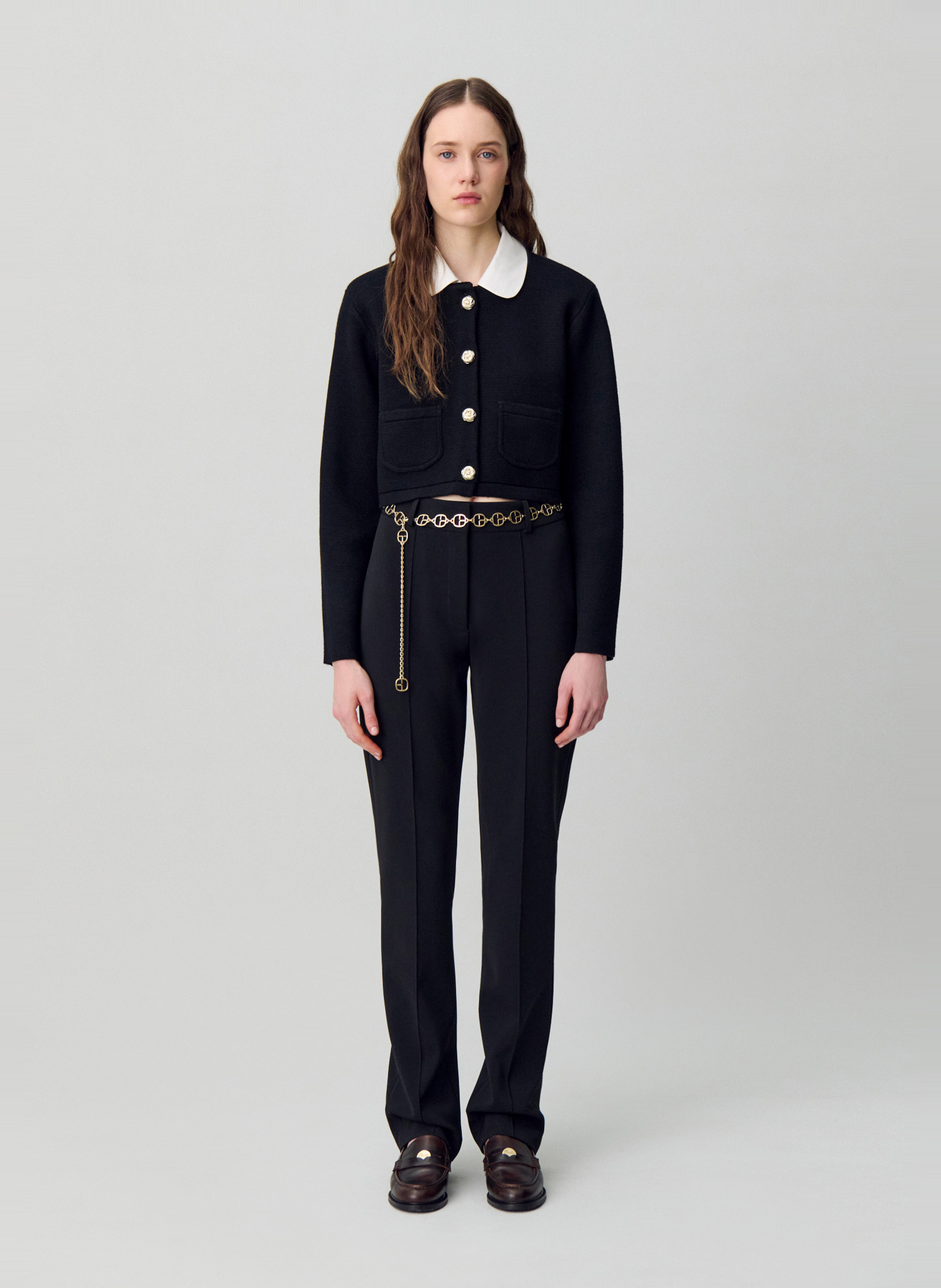 Pantalon droit uni taille haute CLAUDIE PIERLOT Noir