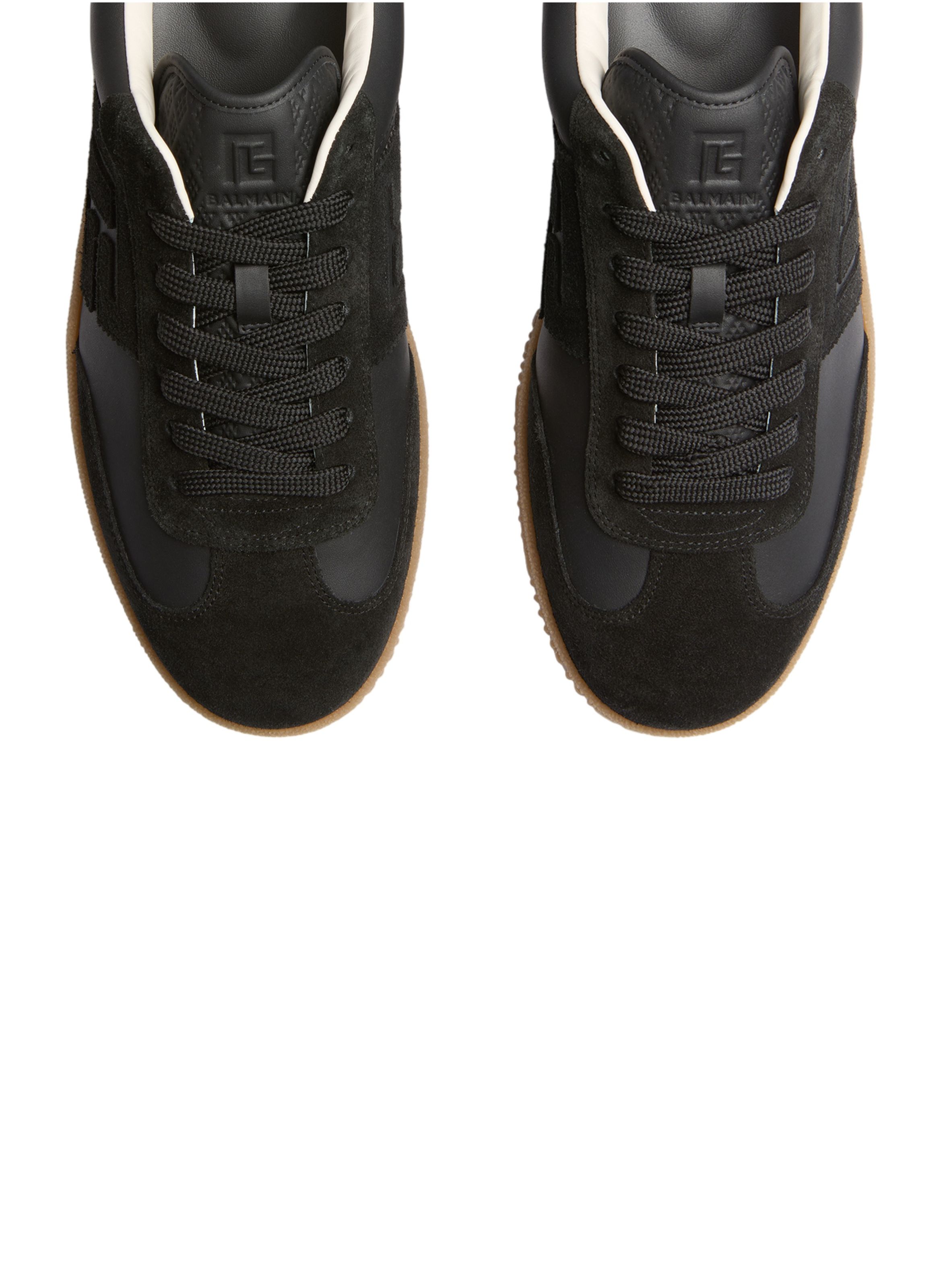 Baskets balmain swan en cuir suédé et lisse BALMAIN Noir