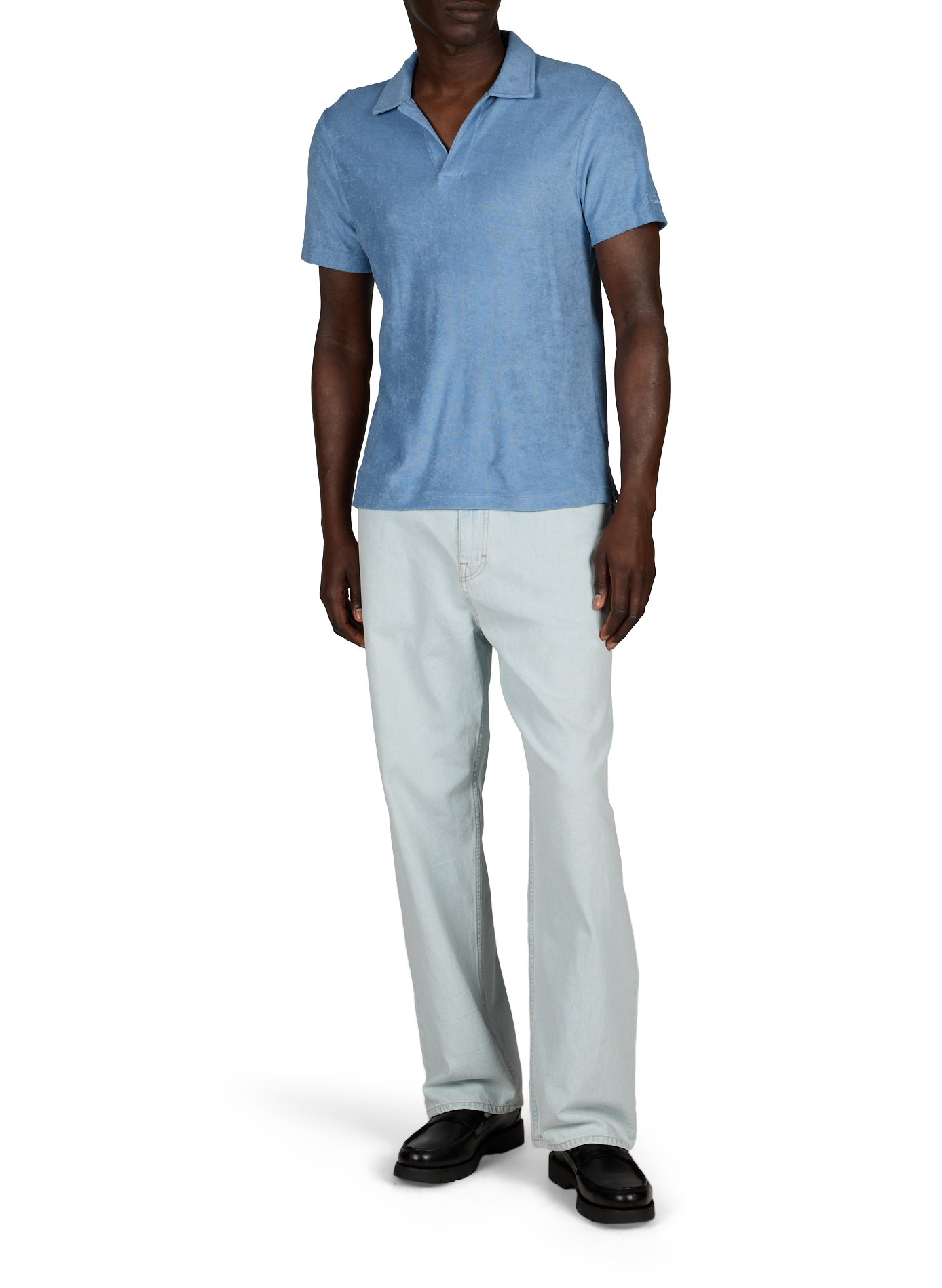 Kurzarm-Poloshirt aus Frottee MC2 SAINT BARTH Blau