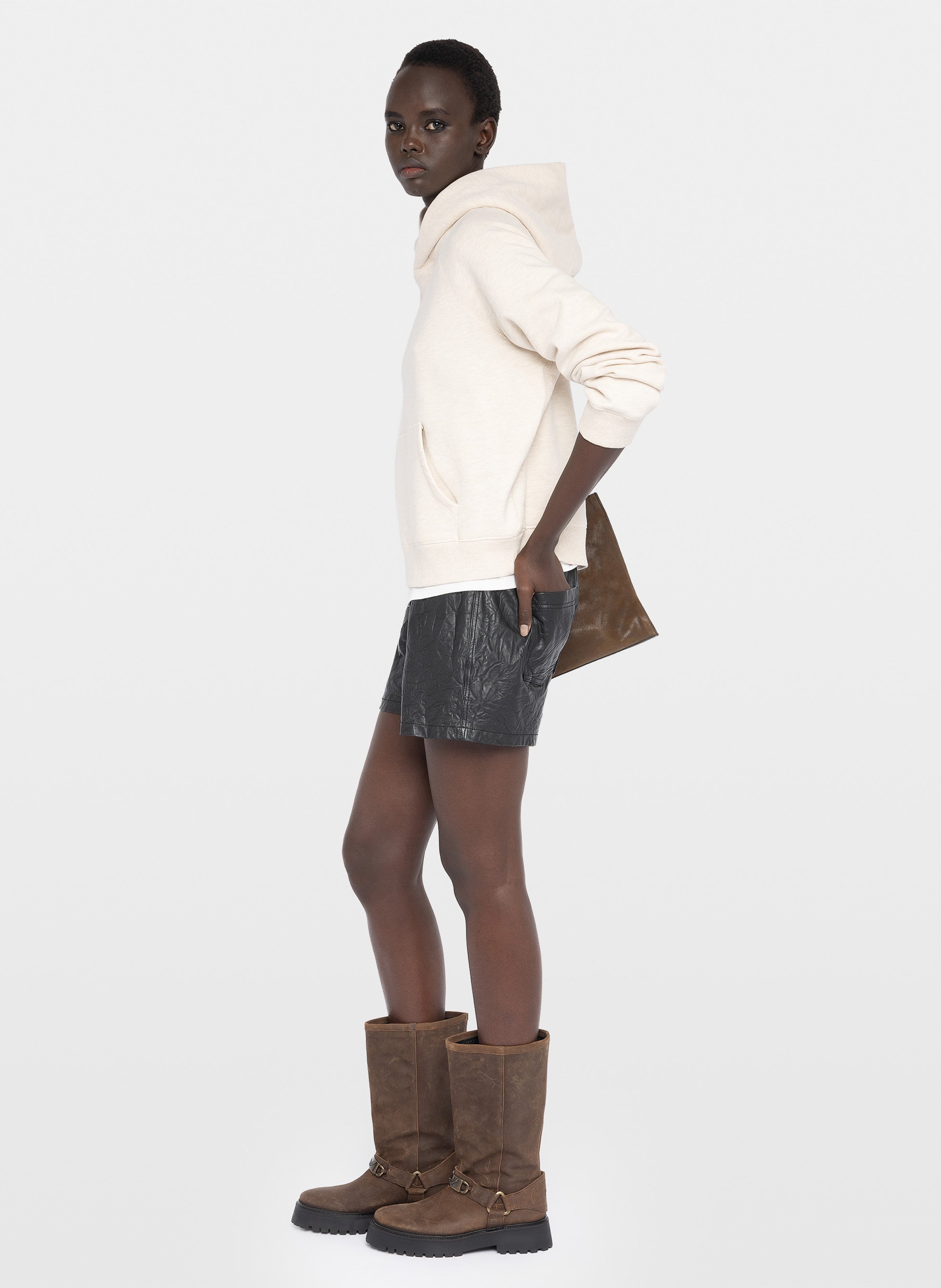 Sweat col rond en coton mélangé georgy ZADIG&VOLTAIRE Blanc