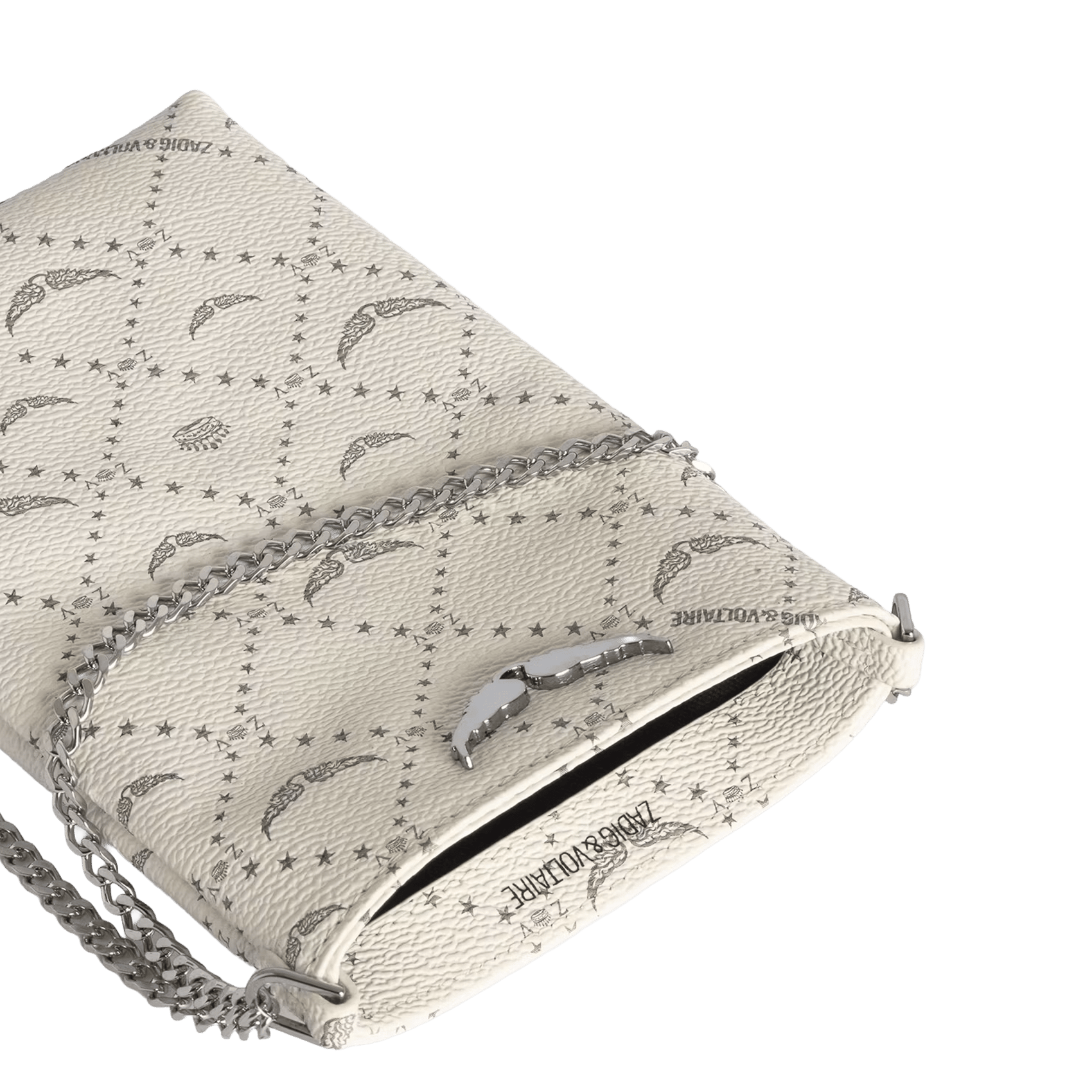 Telefoonhoesje van bedrukt leren rockprint ZADIG&VOLTAIRE Wit