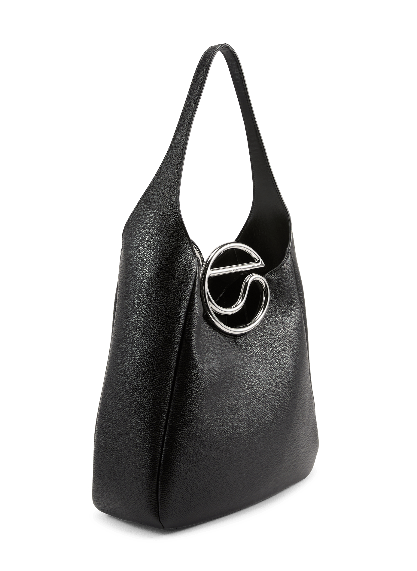 Handbag with metallic logo detail in grained leather COPERNI Black