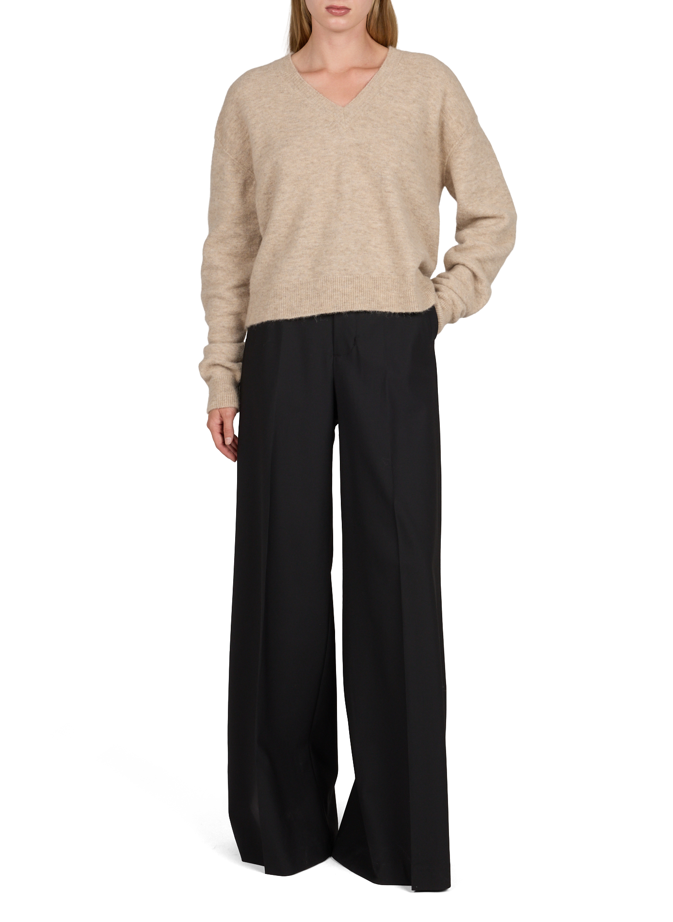 Pantalon évasé en laine vierge RICK OWENS Noir