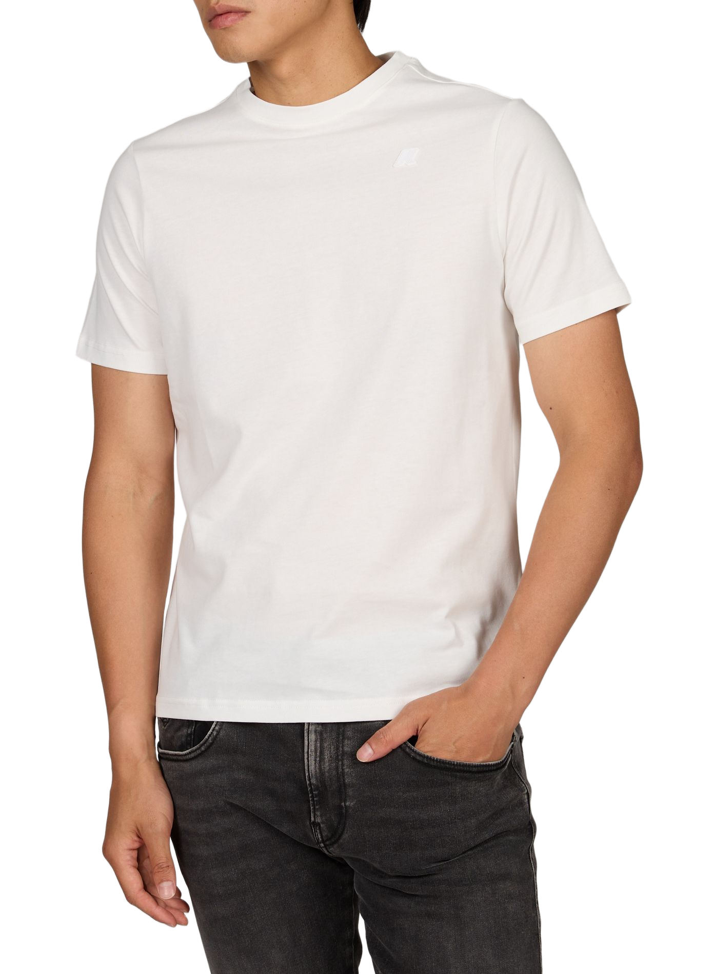 Short-sleeved cotton logo T-shirt K-WAY White