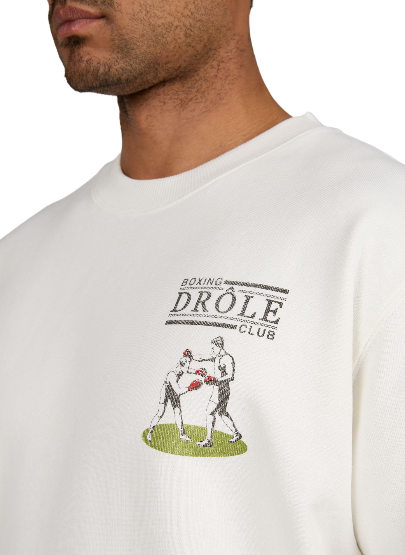 Oversized cotton motif sweatshirt DROLE DE MONSIEUR White