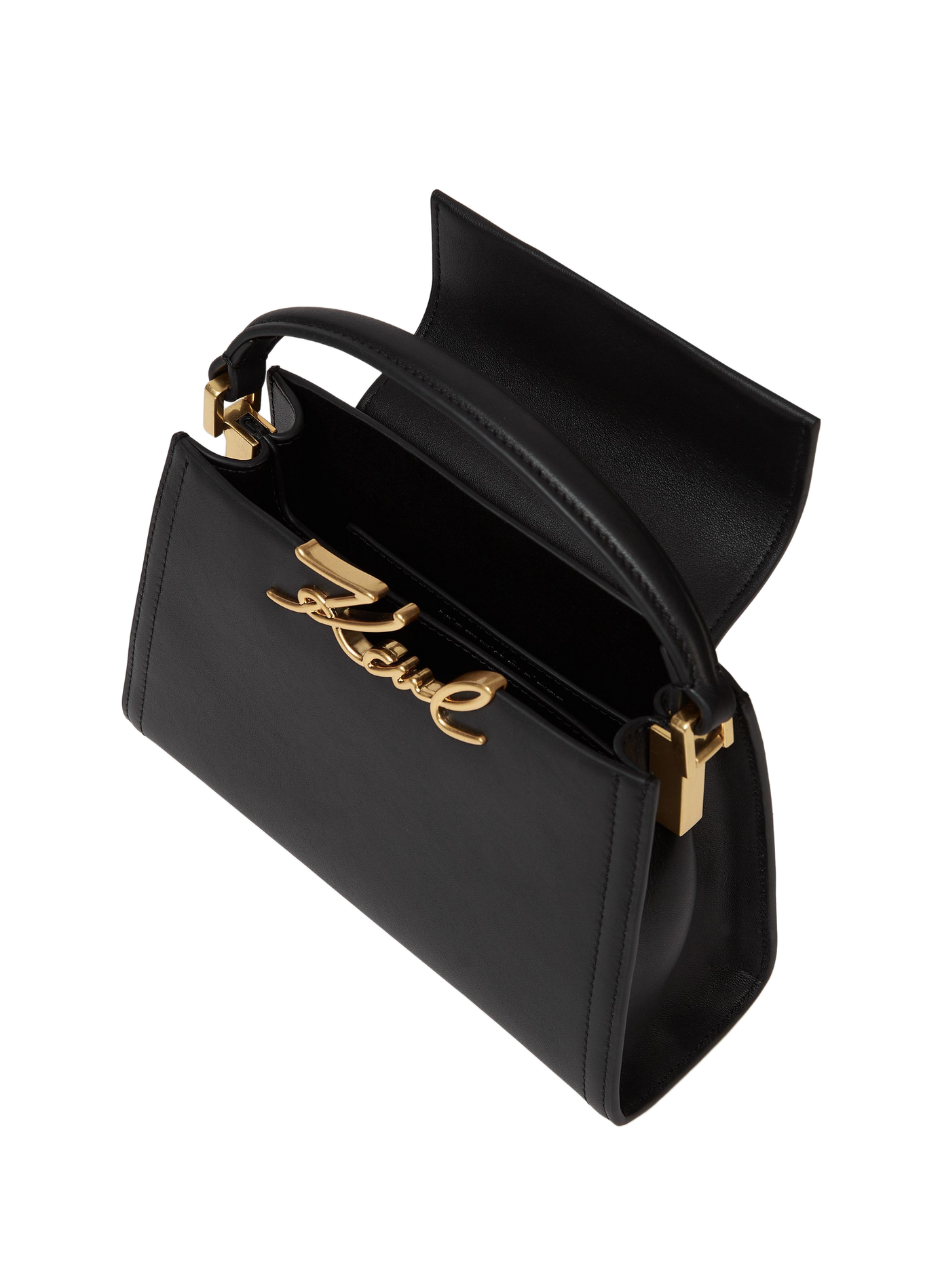 Lederhandtasche K/Signature Mini KARL LAGERFELD Schwarz