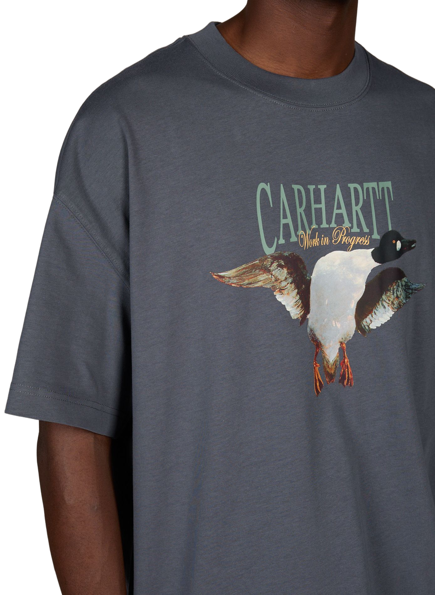 T-Shirt mit bedruckter Pennon aus Baumwolle CARHARTT WIP Blau