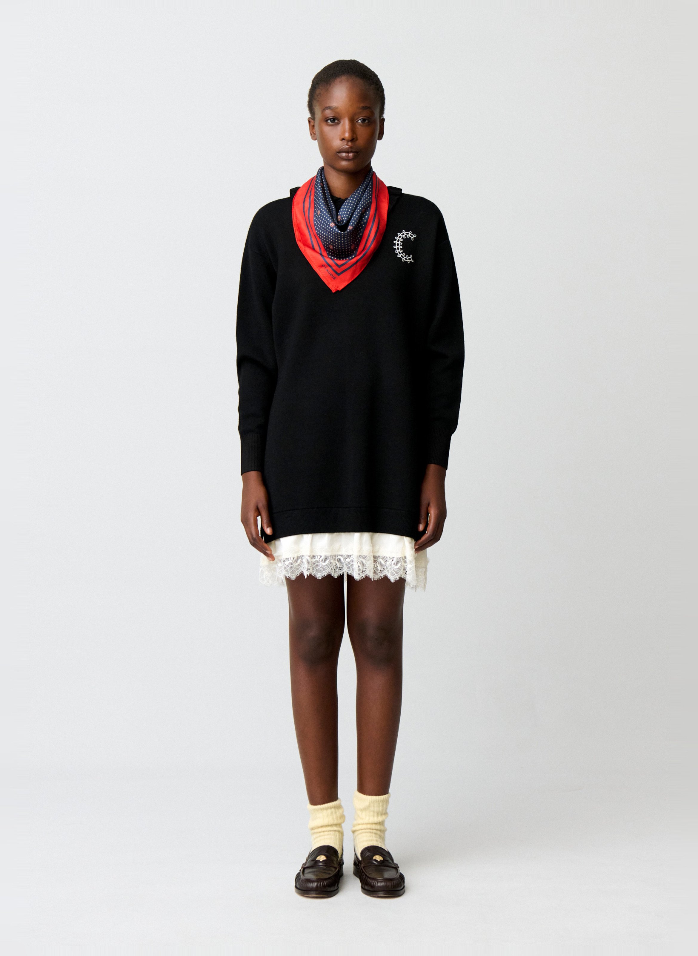 Robe courte col polo en laine mélangée CLAUDIE PIERLOT Multicolore