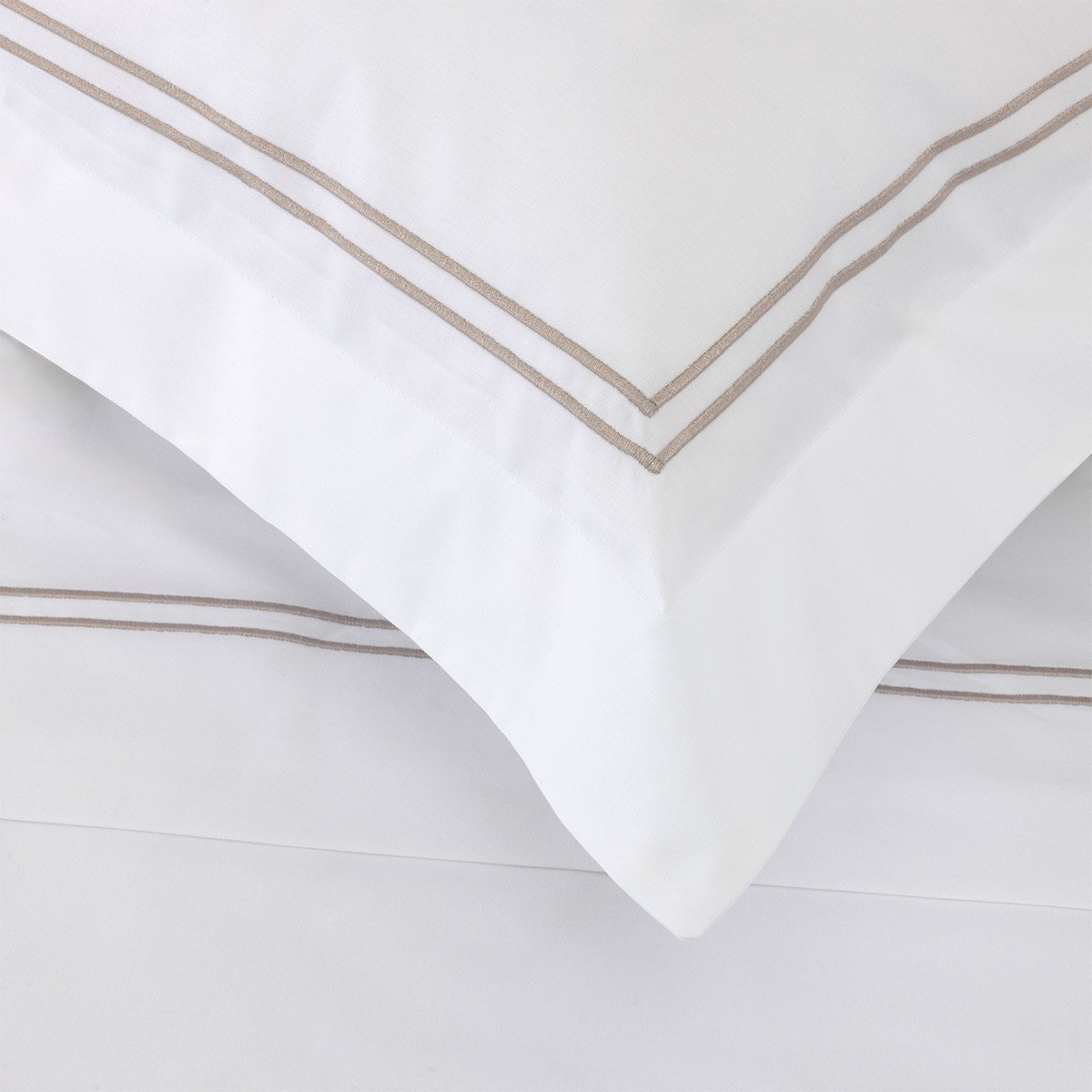 Taie d'oreiller en percale de coton, duo YVES DELORME Gris