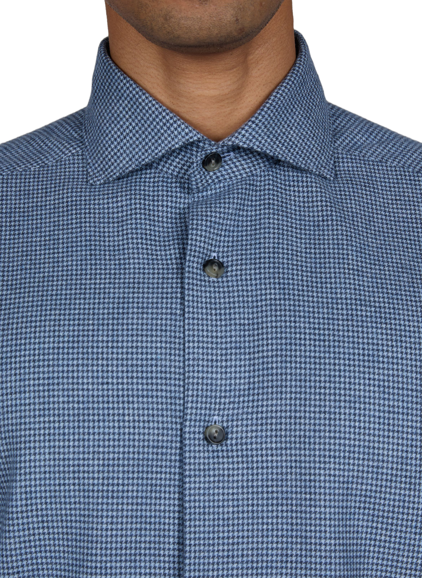 Gerade geschnittenes Hemd mit klassischem Kragen aus Baumwolle ETON Blau