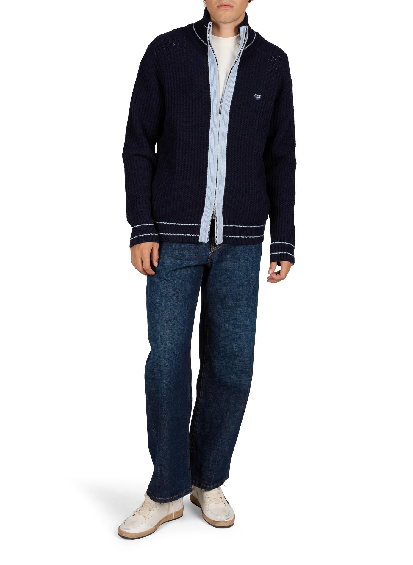Zip-up high-neck wool vest MAISON LABICHE Blue