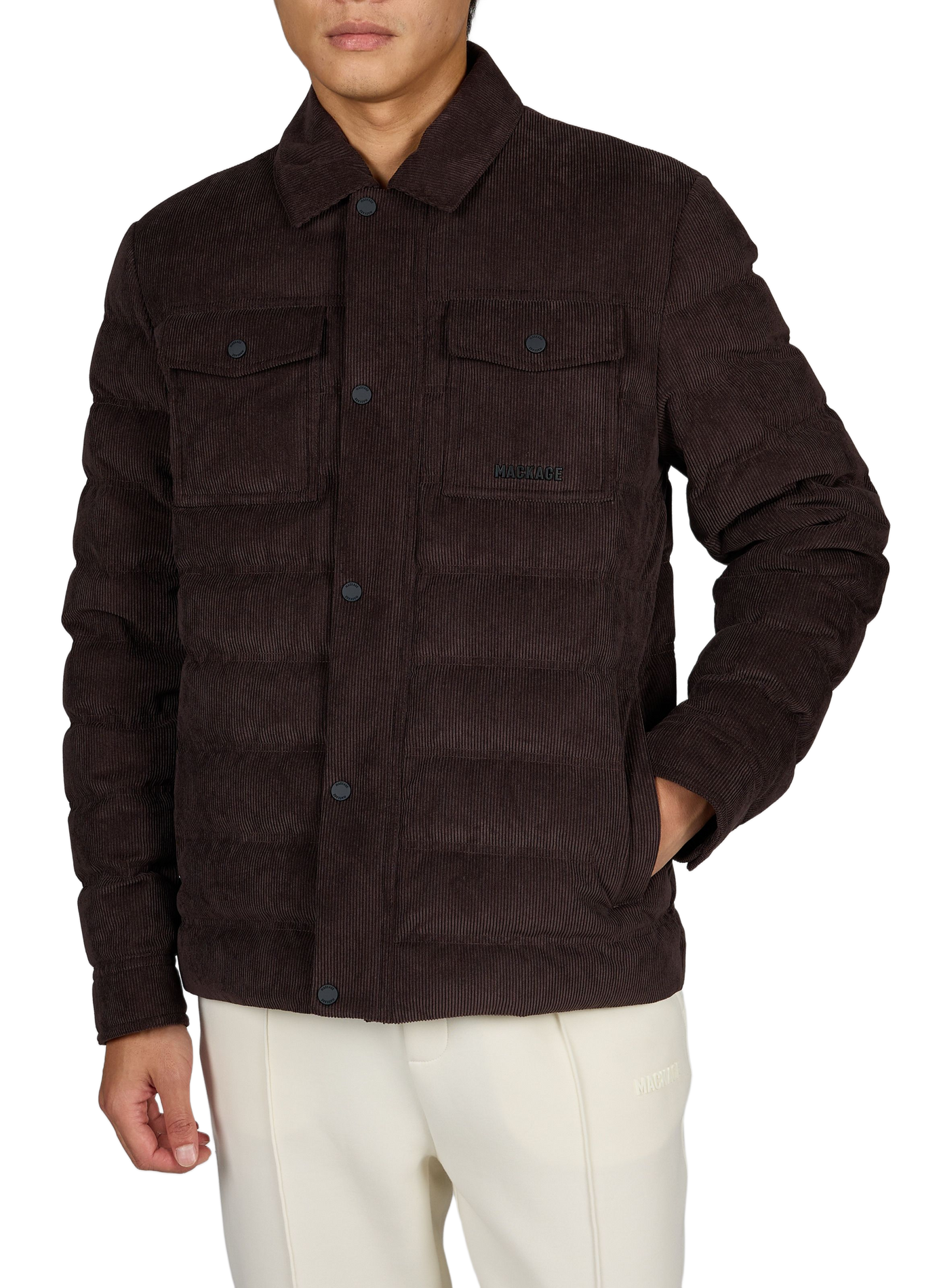 Cohen-Cdy Steppmantel mit klassischem geripptem Kragen MACKAGE Braun