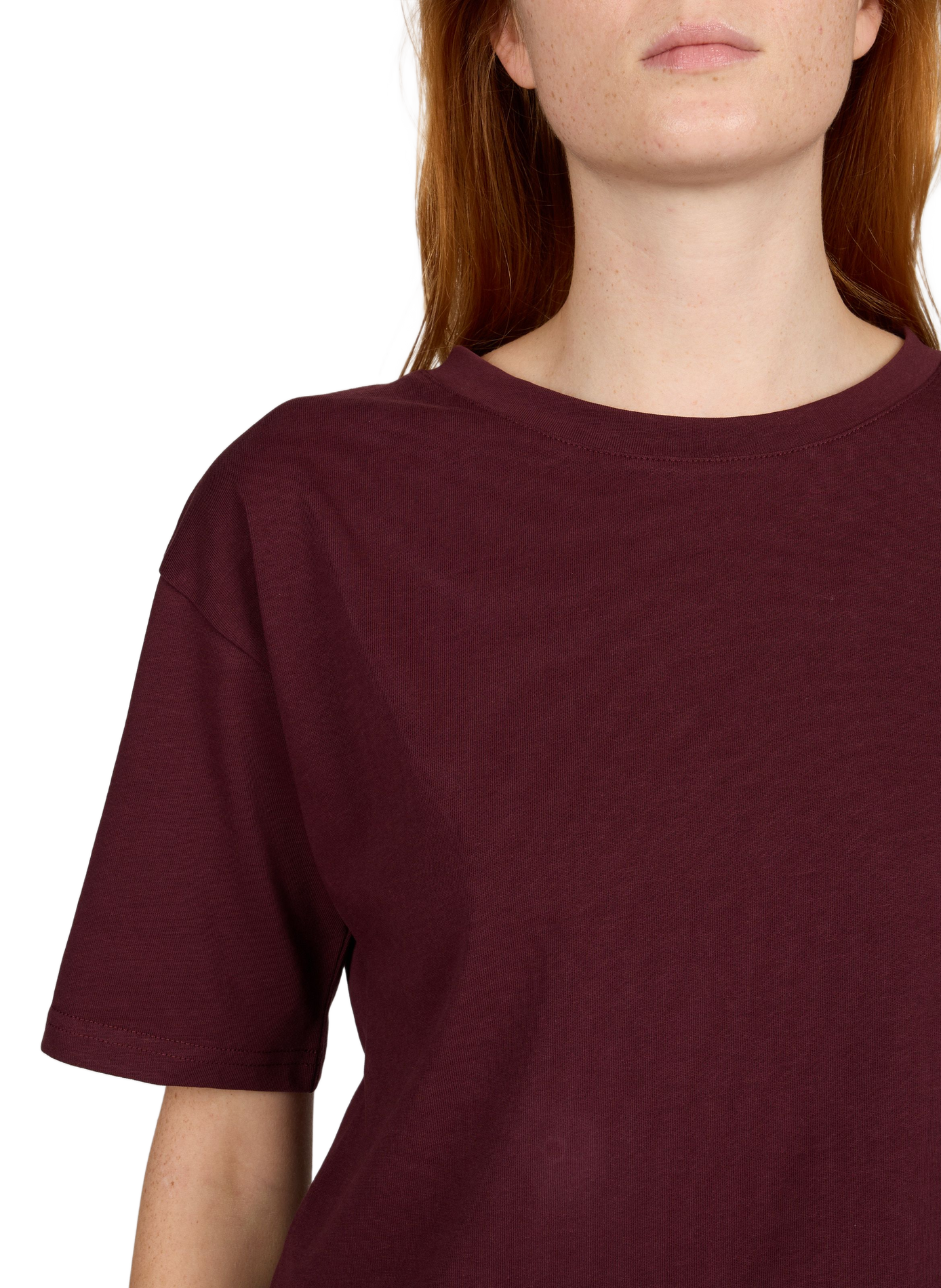 Top droit col rond en coton SUNCOO Violet