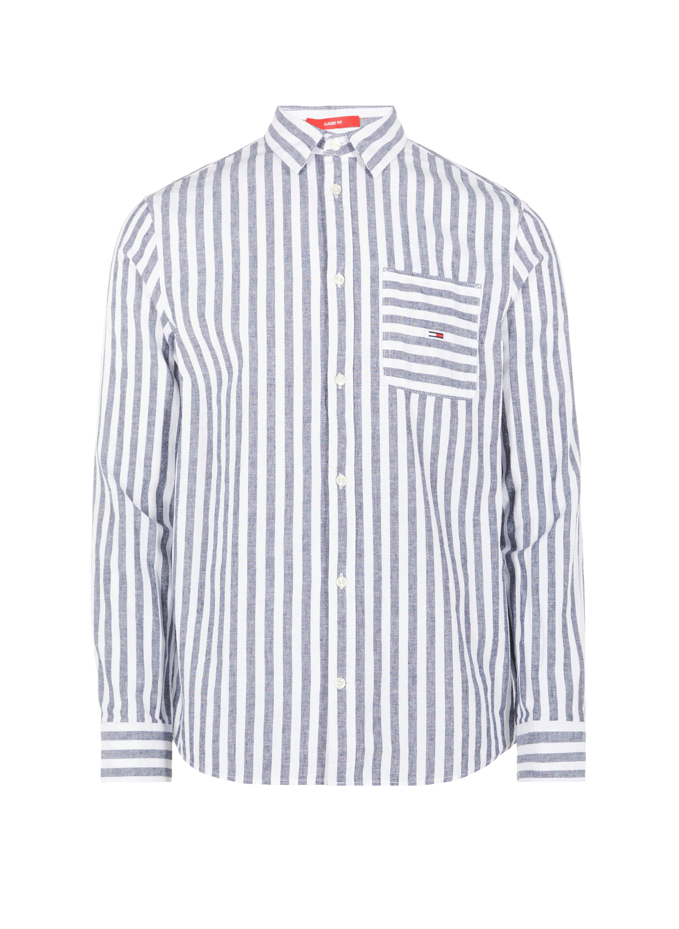 Chemise rayé en coton organique et lin