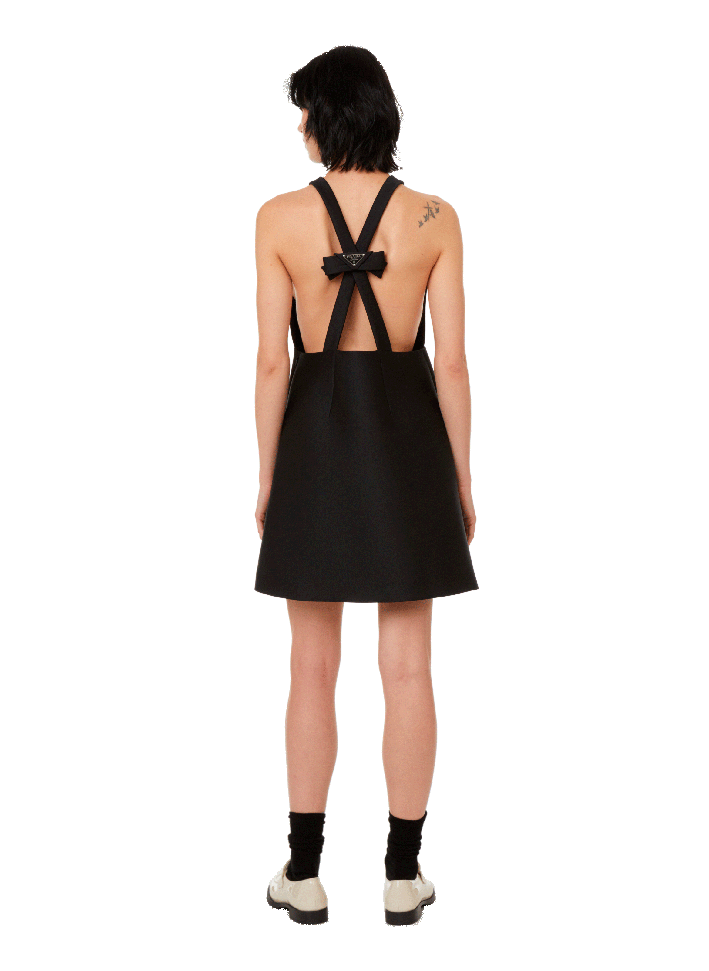 Robe courte avec dos croisé PRADA Noir