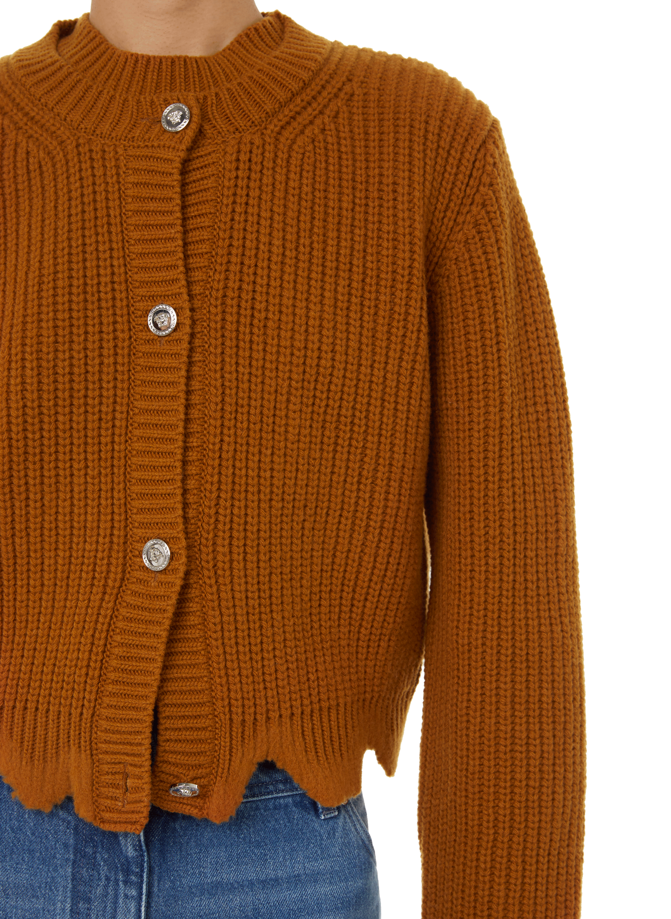 Gilet grunge en laine  VERSACE Marron