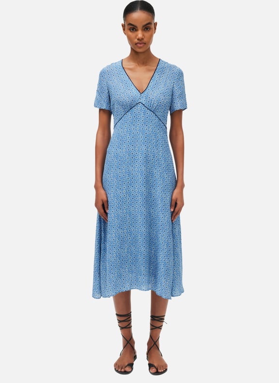 Robe longue cintrée à fleurs - philippa Blanc by PABLO PABLO Robe longue cintrée à fleurs - philippa Blanc