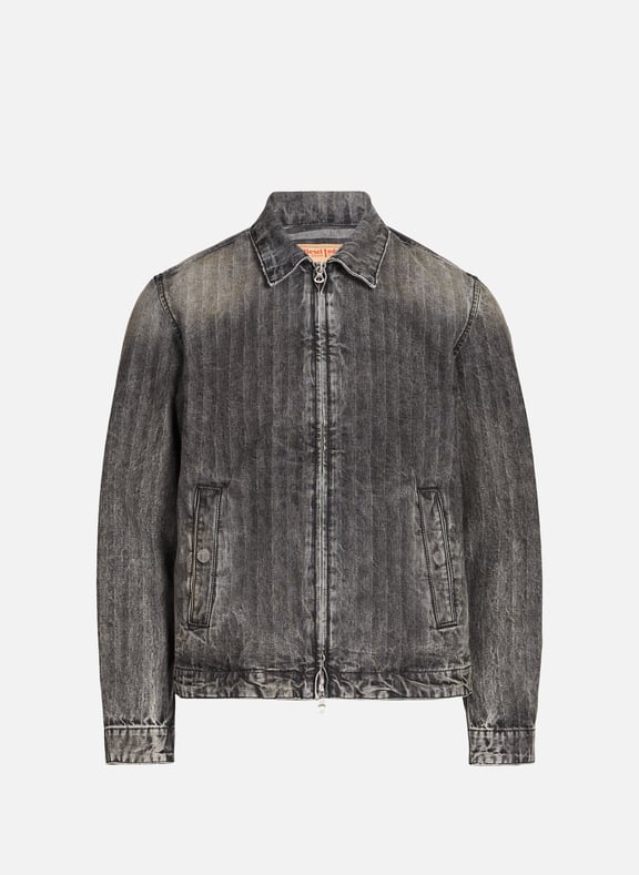 Fitted cotton denim jacket Grey by DIESEL DIESEL Fitted cotton denim jacket Grey